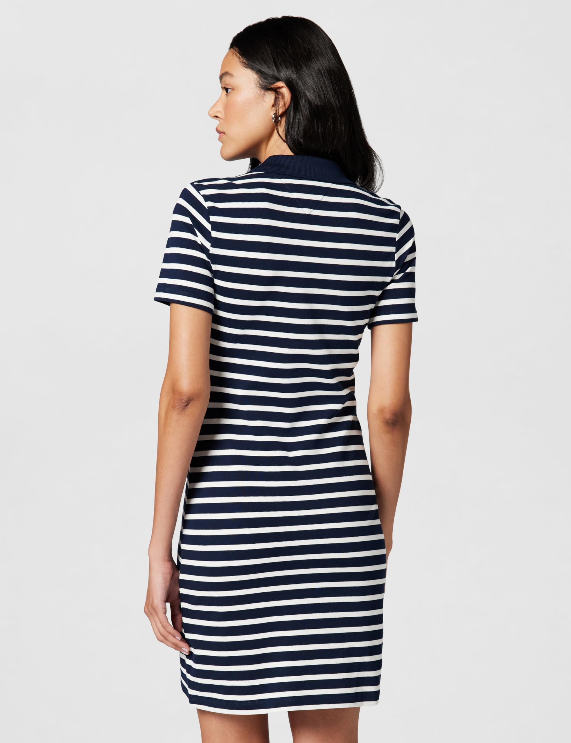 Tommy Hilfiger Damen Polokleid Slim Fit V-Neck Kurz