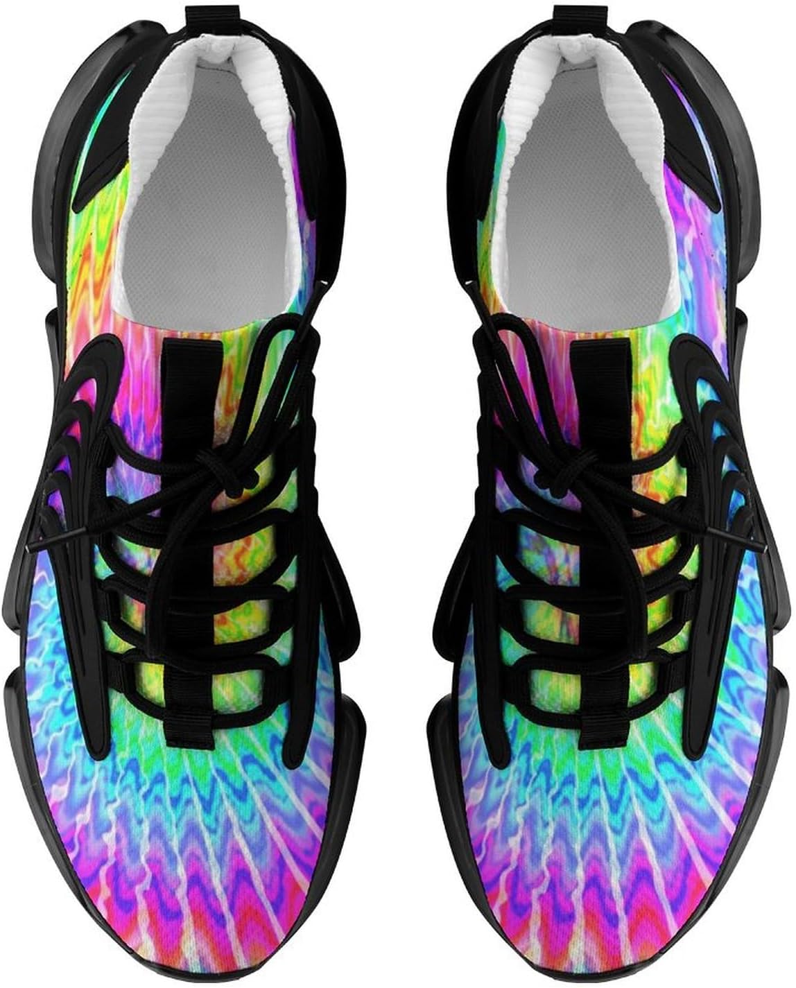 Tie Dye Rainbow Colourful Lightweight Women's Sneakers Running Tennis Shoes Walking Sportswear Gym Travel for Men