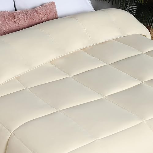 Miniatura 8 de Superior Edredón sólido de microfibra cepillada, ropa de cama alternativa al plumón, reversible, peso medio, esponjoso, decorativo, relleno de