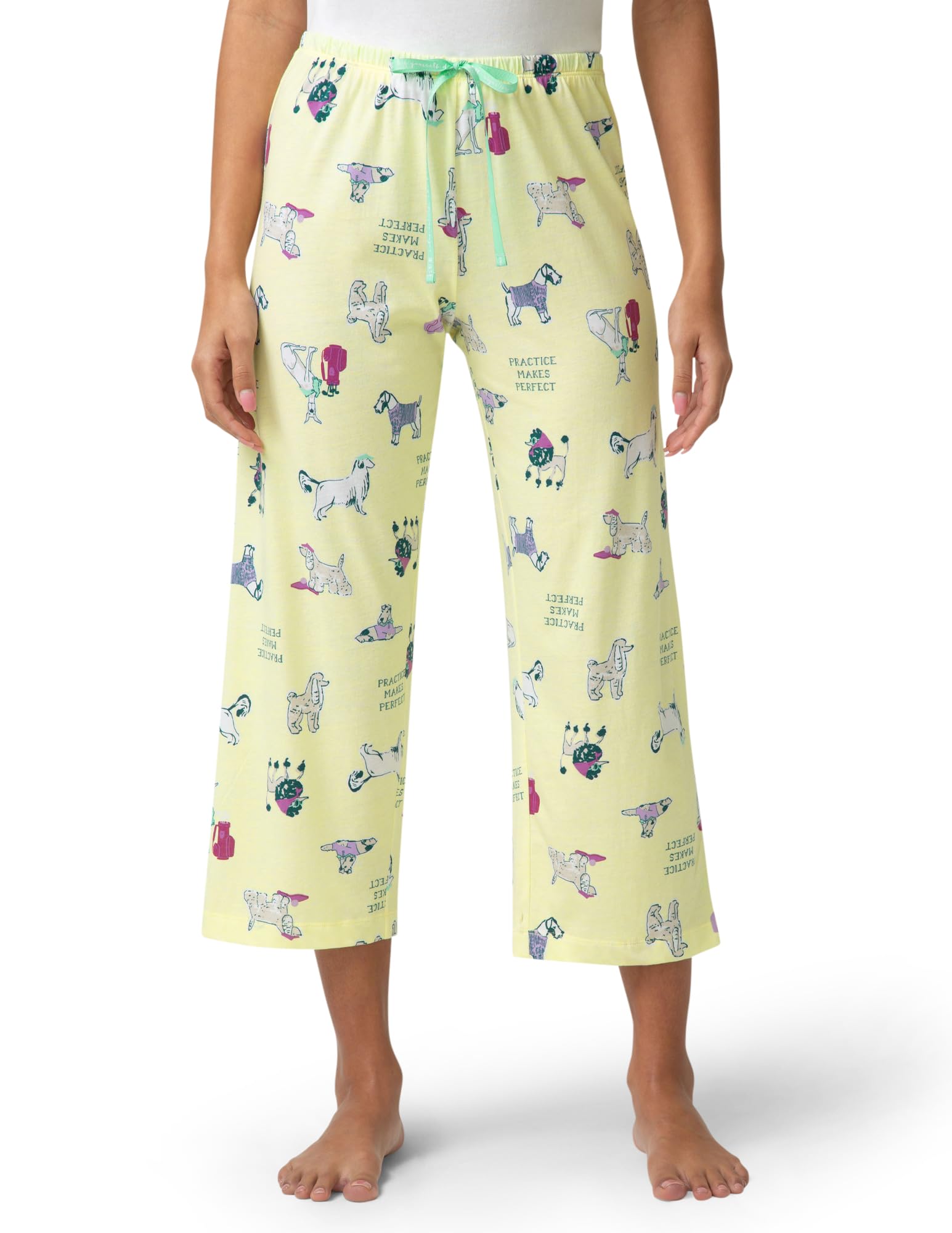 HUE Women's Summer Vacation Pajama Separates, Soft, Whimsical Print Pjs with Tropical Beach Themes, Flip Flops, Cocktails