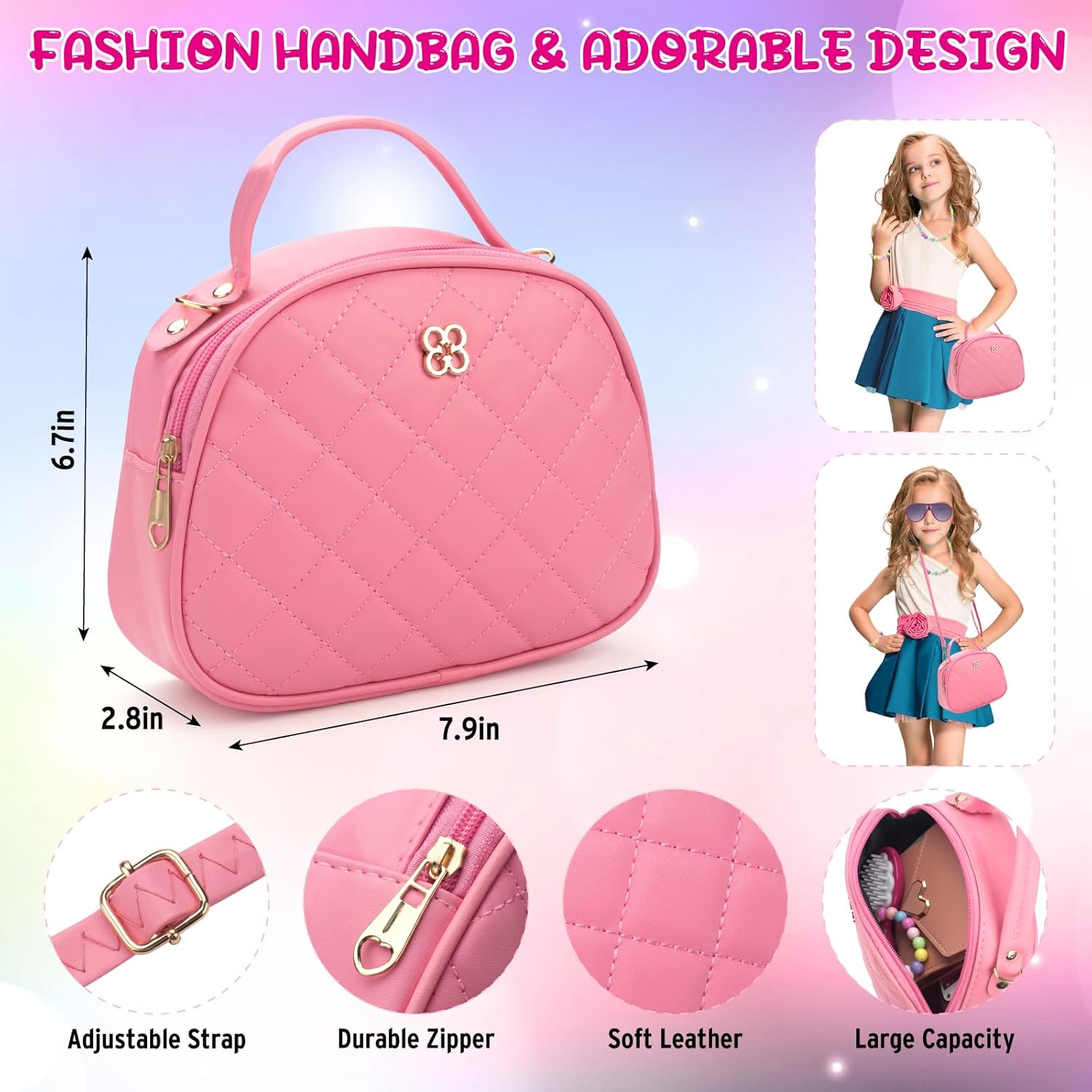 Play Purse for Little Girls, Pretend Makeup Toys for Toddlers 3 4 5 6 7