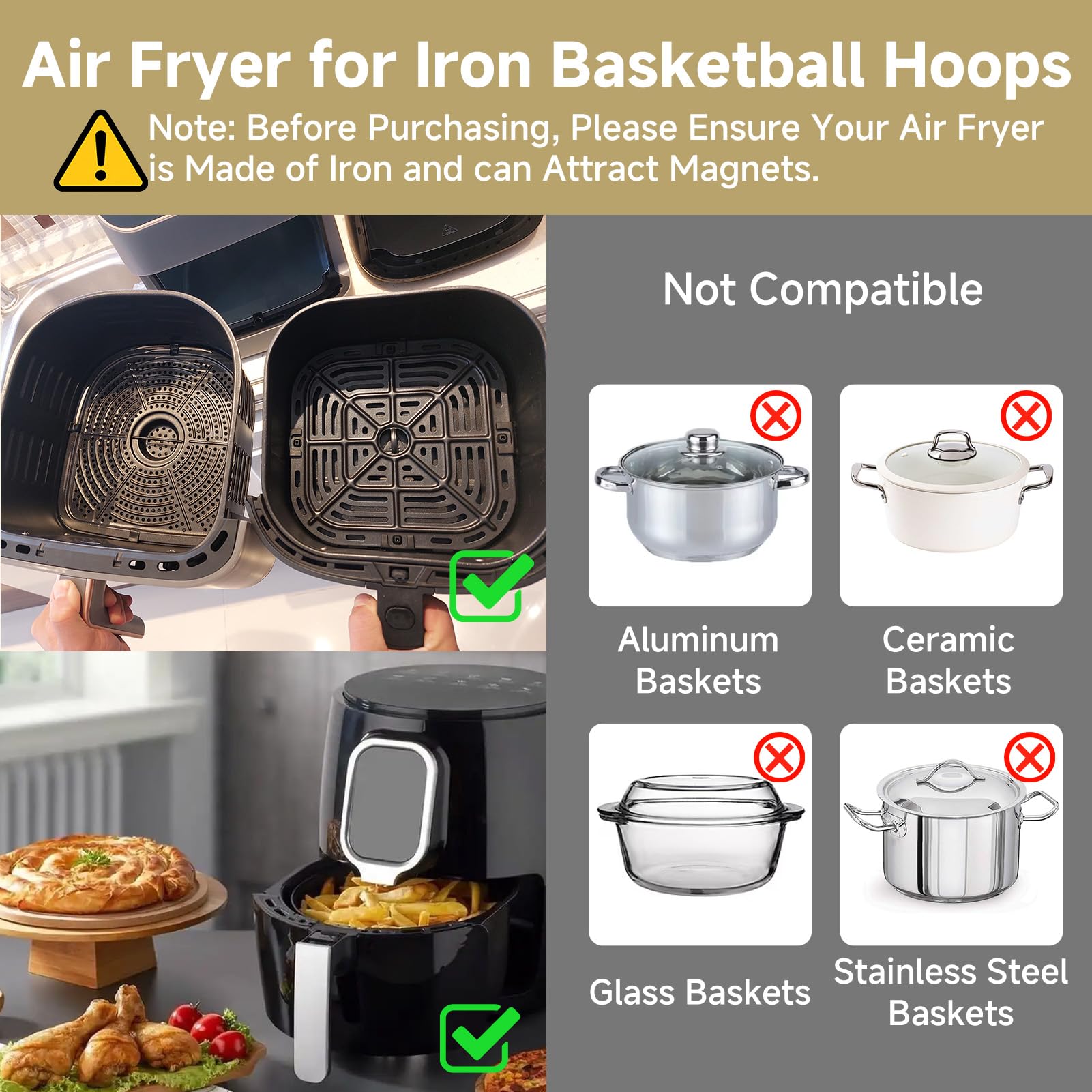 12 Clips Magnéticos de Silicona para Air Fryer, Imanes para Freidora de Aire que Fijan Papel de Horno, Reutilizables, Resistentes al Calor, Accesorios para Cestas Metálicas Compatible con Cosori Ninja — view 6