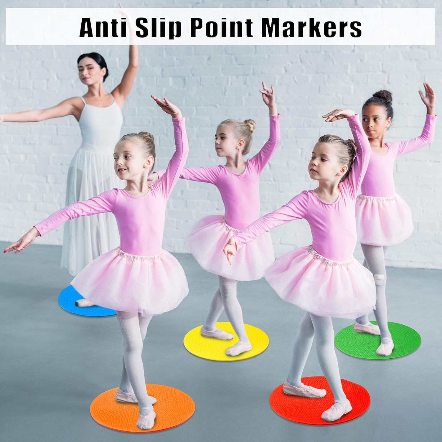 Silipull 100 Pcs Spot Markers Anti Slip Rubber Poly Spot Agility Dot Markers Floor Spots Colorful Flat Field Cones for Soccer Basketball Speed Agility Training(Bright Color,Simple Style,7.8")