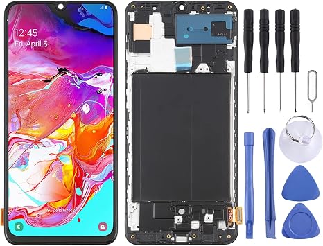 for Samsung for Galaxy OLED LCD Screen A70 SM-A705 Full Assembly with Digitizer Frame 6.7" Black