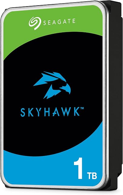 Seagate SkyHawk, 1 TB, Surveillance Internal Hard Drive HDD 3.5 Inch SATA 6 Gb/s 64 MB Cache for DVR NVR Security Camera System, and Three-year Rescue Services (ST1000VX005)