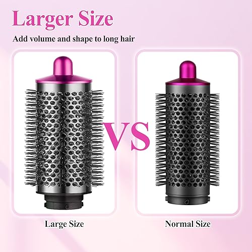 Miniatura 4 de Cepillo voluminizador redondo grande para accesorios Dyson Airwrap Herramienta de fijación de volumen ovalada más grande, rosa