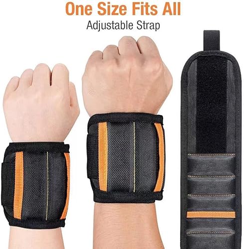 Miniatura 5 de Muñequera magnética ajustable, 15 imanes fuertes para sujetar tornillos, tuercas, dispositivos. Banda de herramientas, regalos de Navidad geniales