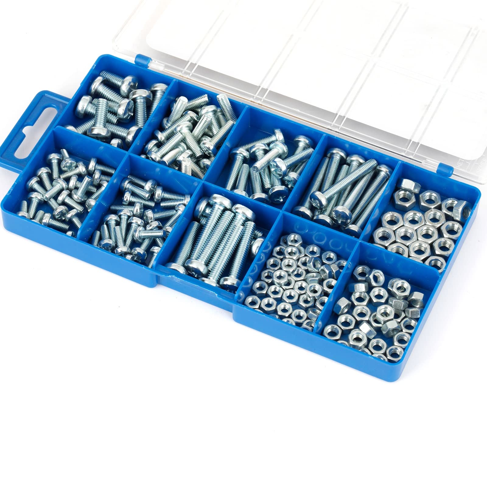 Assorted Nuts and Bolts, M4 M5 M6 Machine Screws Assorted Phillips Pan Head Nuts and Bolts Assortment Kit 192 pcs