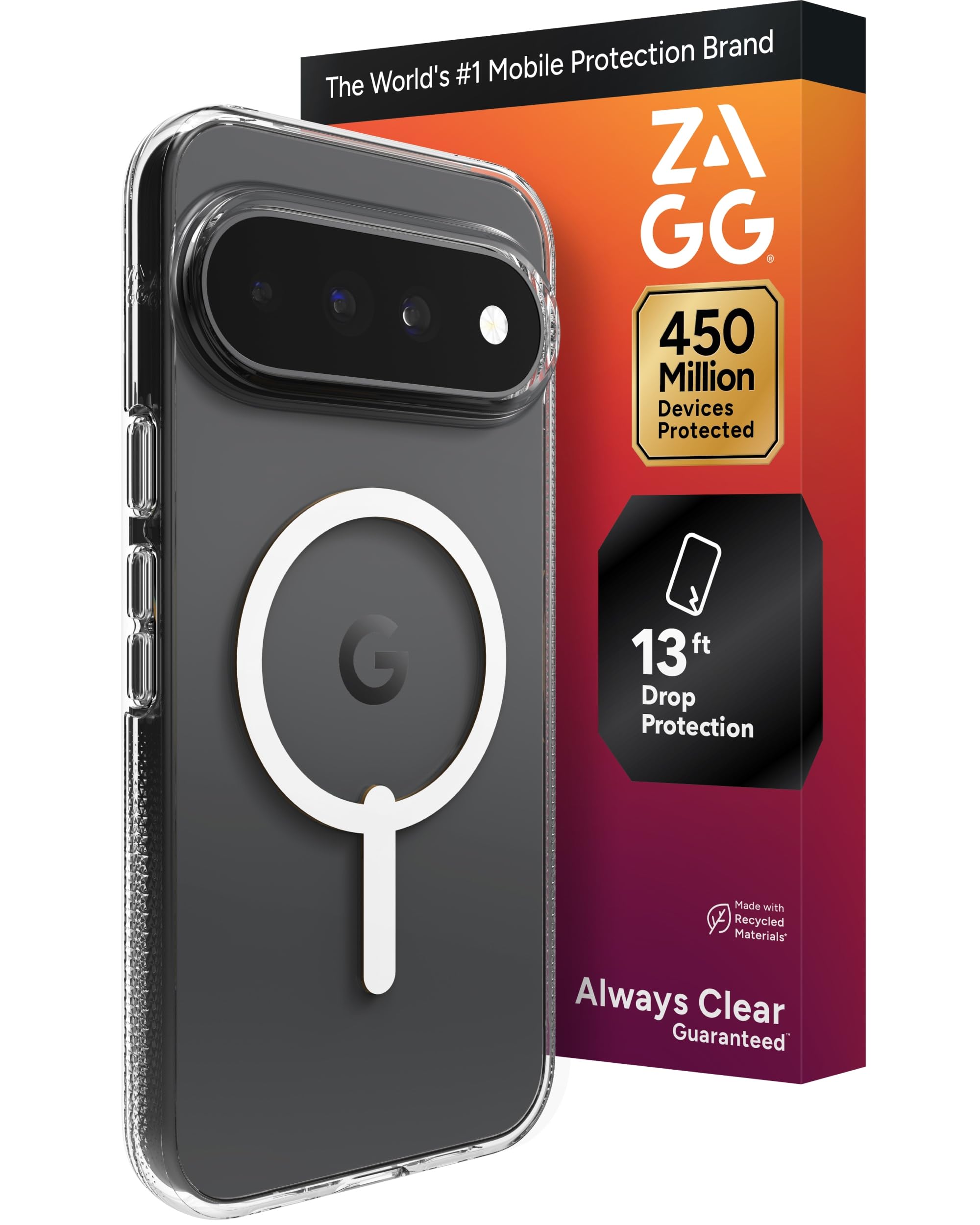 ZAGG Crystal Palace Snap Custodia Google Pixel 11 Pro XL, trasparente | Protezione contro le cadute di grado militare da 4 m, cover magnetica trasparente, rinforzata con grafite, anti-ingiallimento