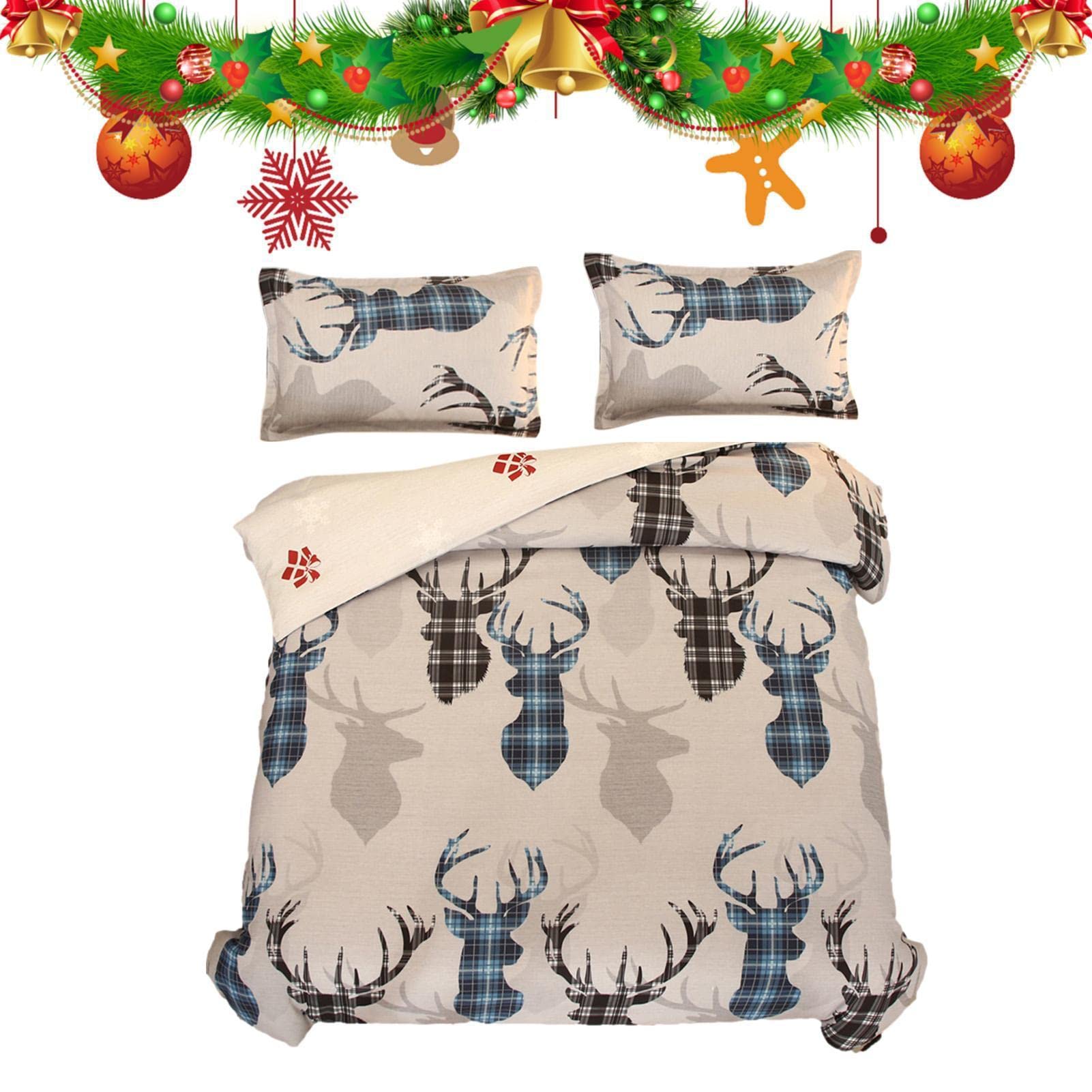 Ensembles literie Joyeux Noël avec édredon à motifs pour décoration