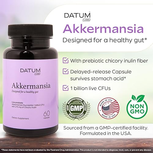 Miniatura 2 de Akkermansia Muciniphila Probiotic + Prebiotic Metabolism Supplement - 2-Mth Shelf Stable Synbiotic 1Bn CFU - 60 DR Acid-Resistant Capsules