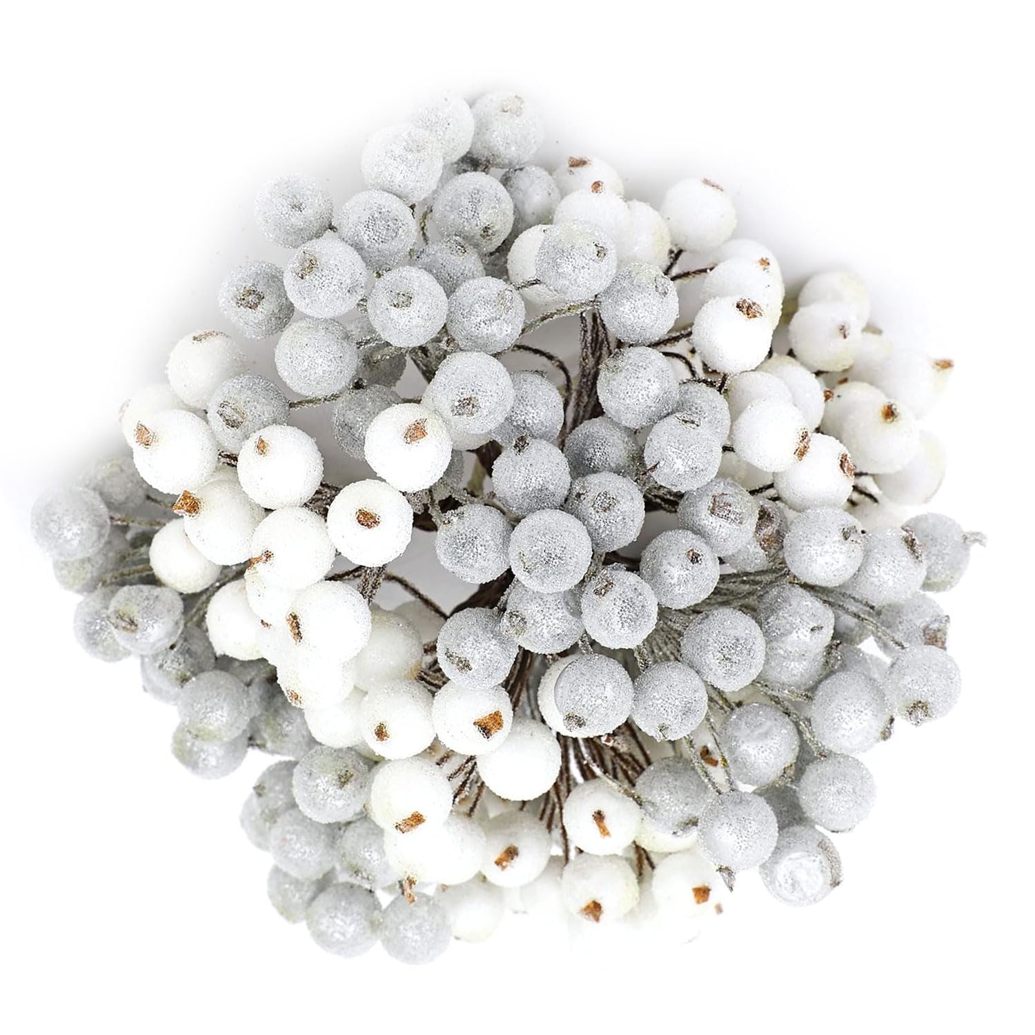 Christmas Silver Color Berries Filler Set Of 5