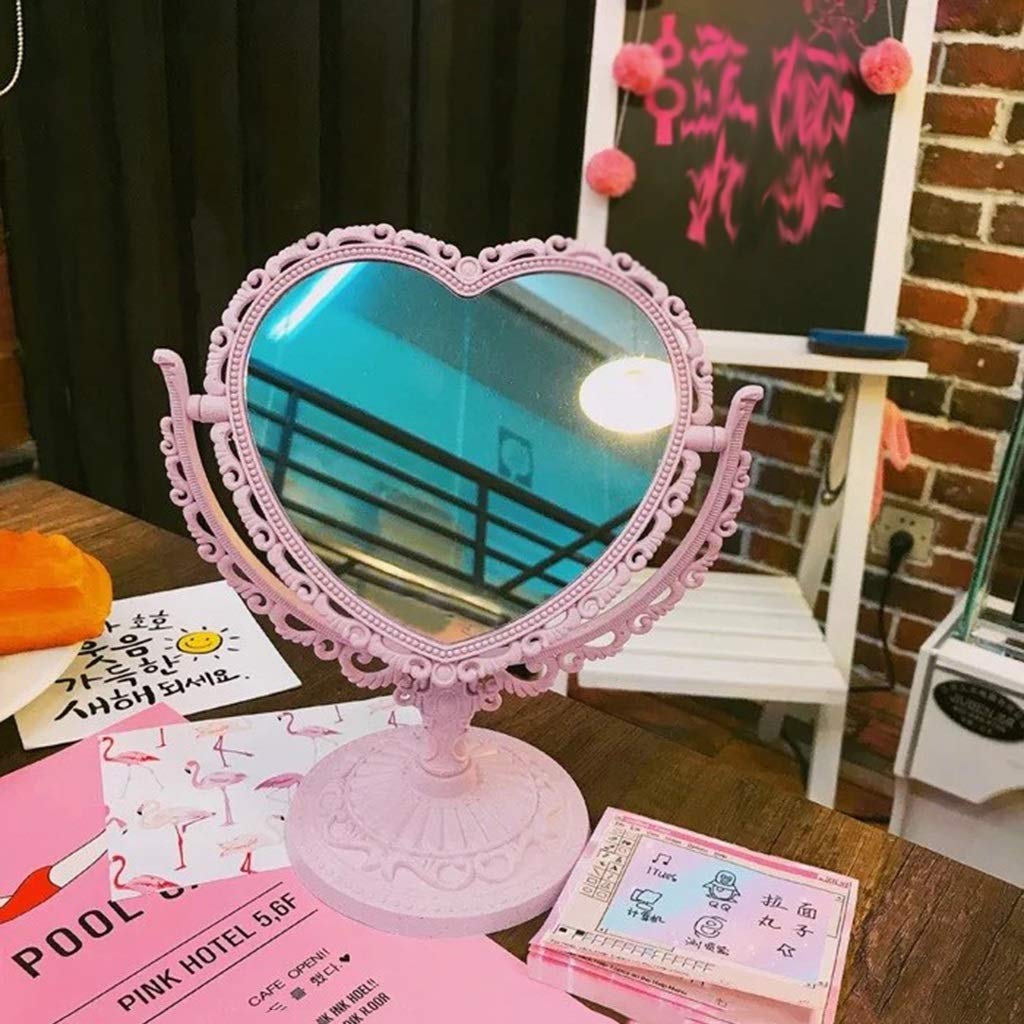 Espejo de tocador Espejo de Maquillaje con Viaje, Espejo de Maquillaje Giratorio de Escritorio Espejo de tocador de Mesa Independiente Espejo de Aumento Giratorio de 360° Espejo de Belleza