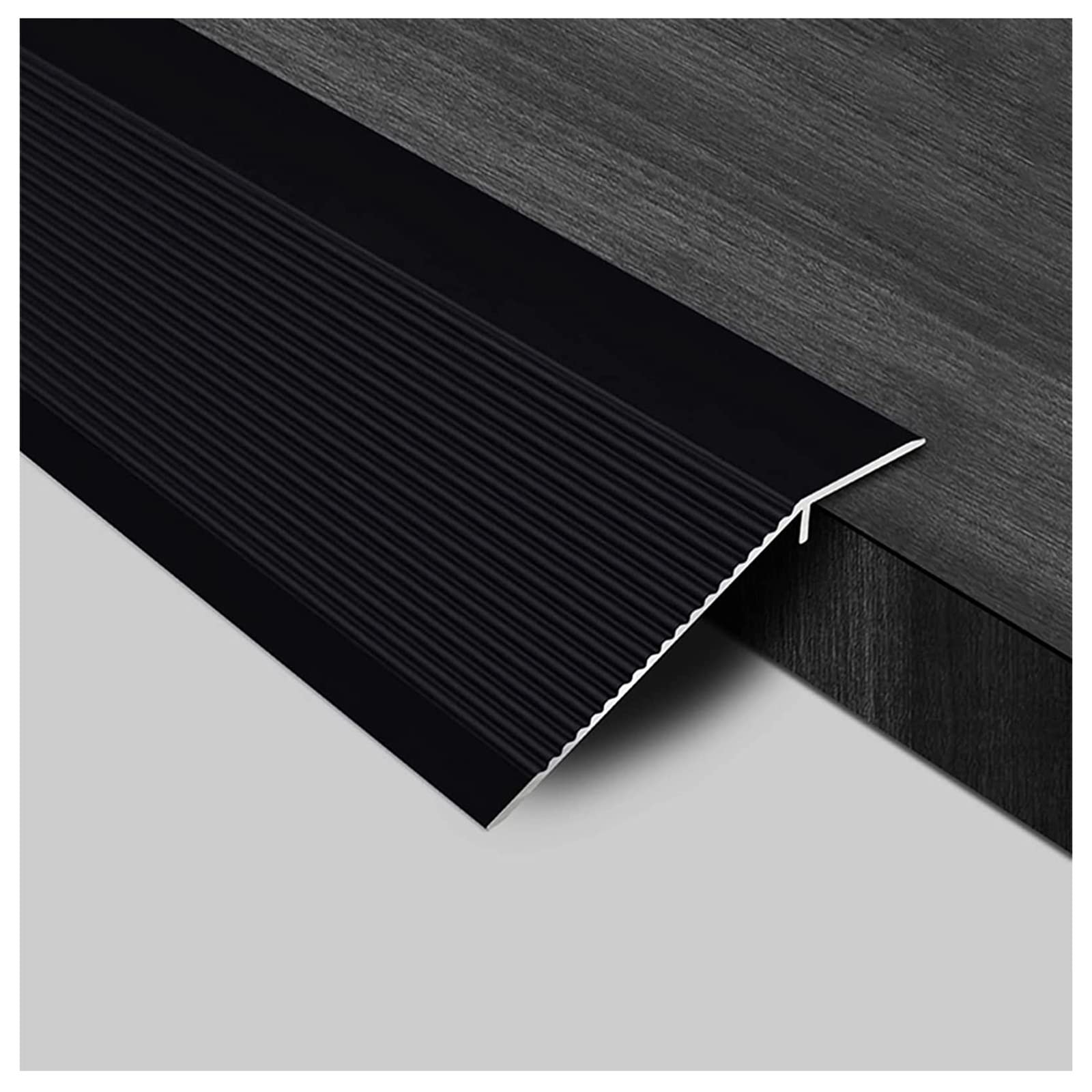 Remys Black Lightweight Floor Divider Strip Carpet To Tile,T-Molding Flooring Transition Strip, Gap Connecting Floor Bar For Sliding Doors Doorway(,Long 130Cm/51.2In)