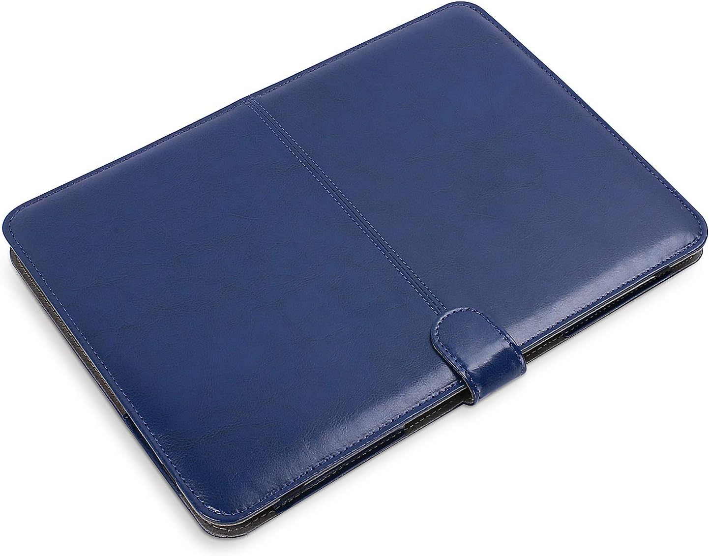 MOSISO Case Compatible with MacBook Air 13.6 inch M4 M3 M2 2025-2022 /Air 13 M1 2022-2018 /Pro 13 inch M2 M1 2025-2016, PU Leather Portfolio Protective Stand Cover, Navy Blue