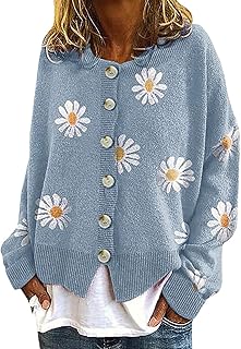 2025 Margaritas Cardigans Suéter Top Abrigos Corte O-Cuello Largo de la Manga Mujeres Chaquetas de Impresión para Mujer Playa Kimono Corto