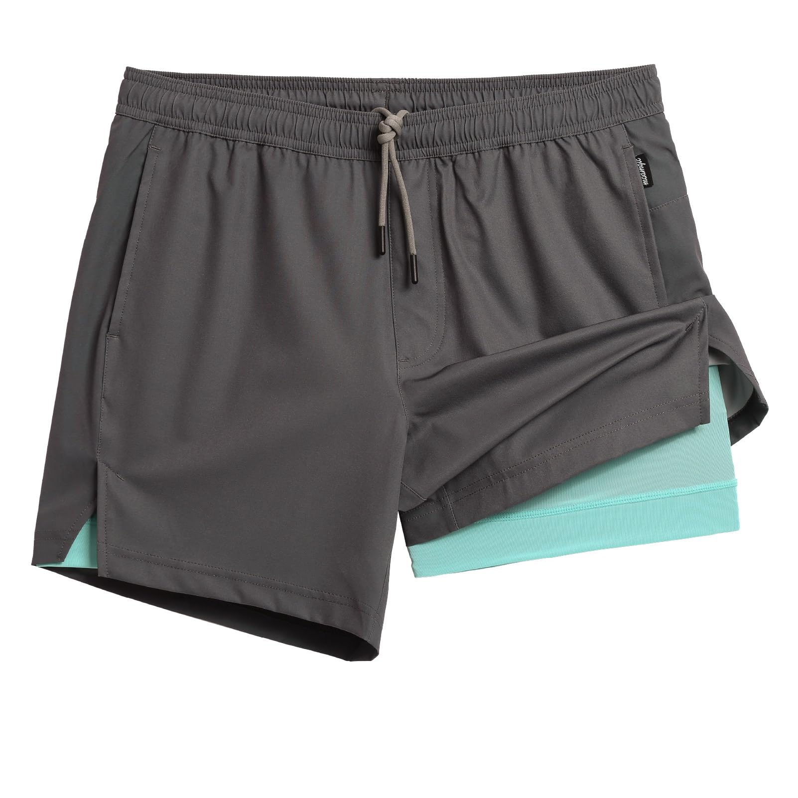 maamgic Mens 5" Gym Running Shorts for Men 2 in 1 Quick Dry Workout Athletic Shorts
