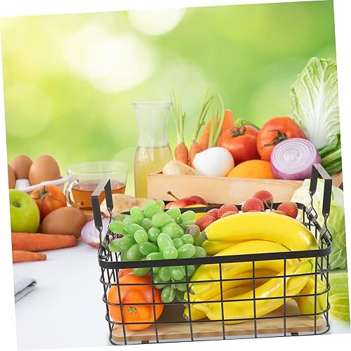 Miniatura 2 de Alipis Cesta de almacenamiento de hierro forjado, estante de paleta con borde negro, caja de almacenamiento de cosméticos para organizar cesta de