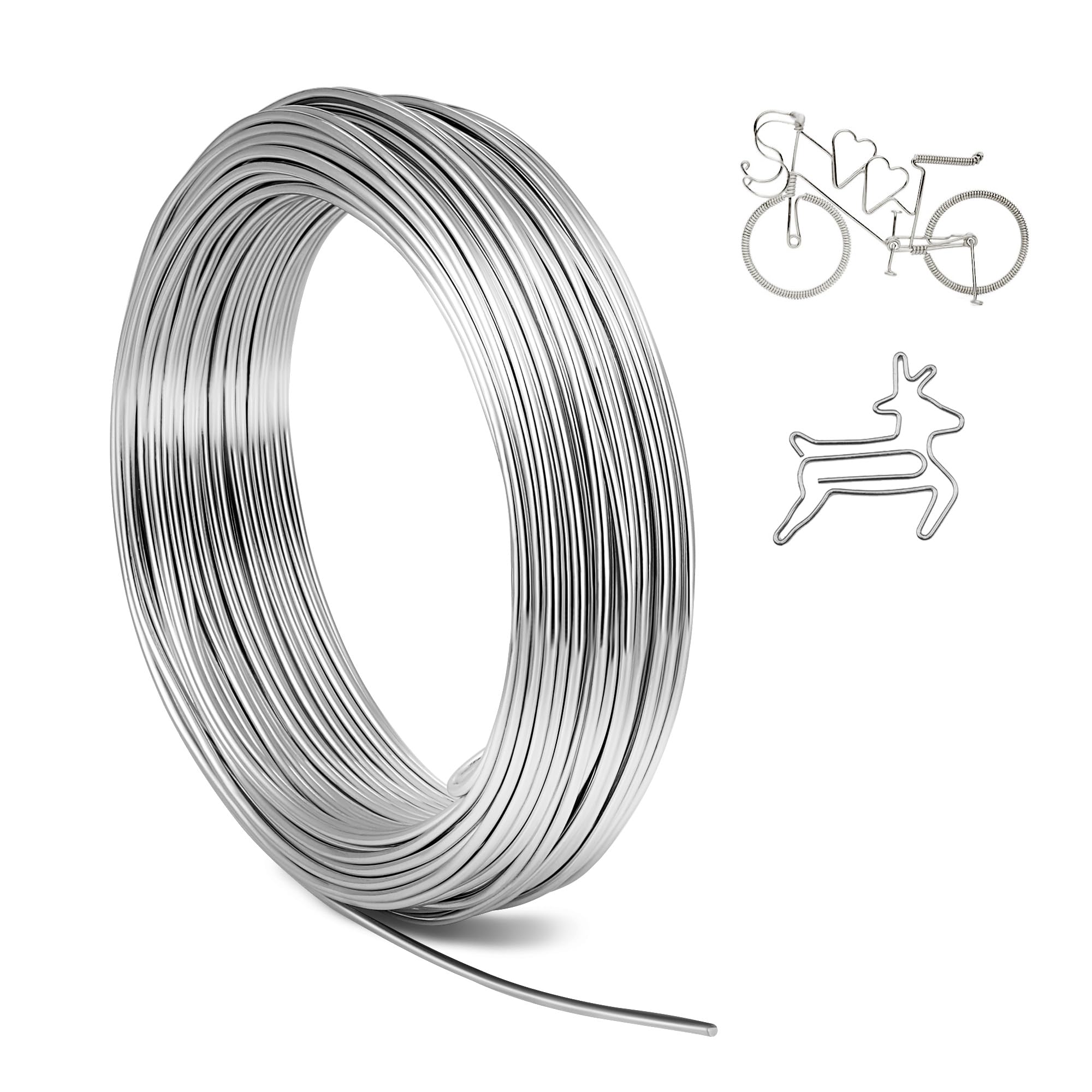 Aluminiumdraht Craft Wire1mm,2mm,3mm, Basteldraht Aludraht,ø3mmx30 M,Basteldraht,Aludraht 3mm,Aus Aluminium Basteldraht Basteln Schmuckherstellung Bindedraht Modellierdraht