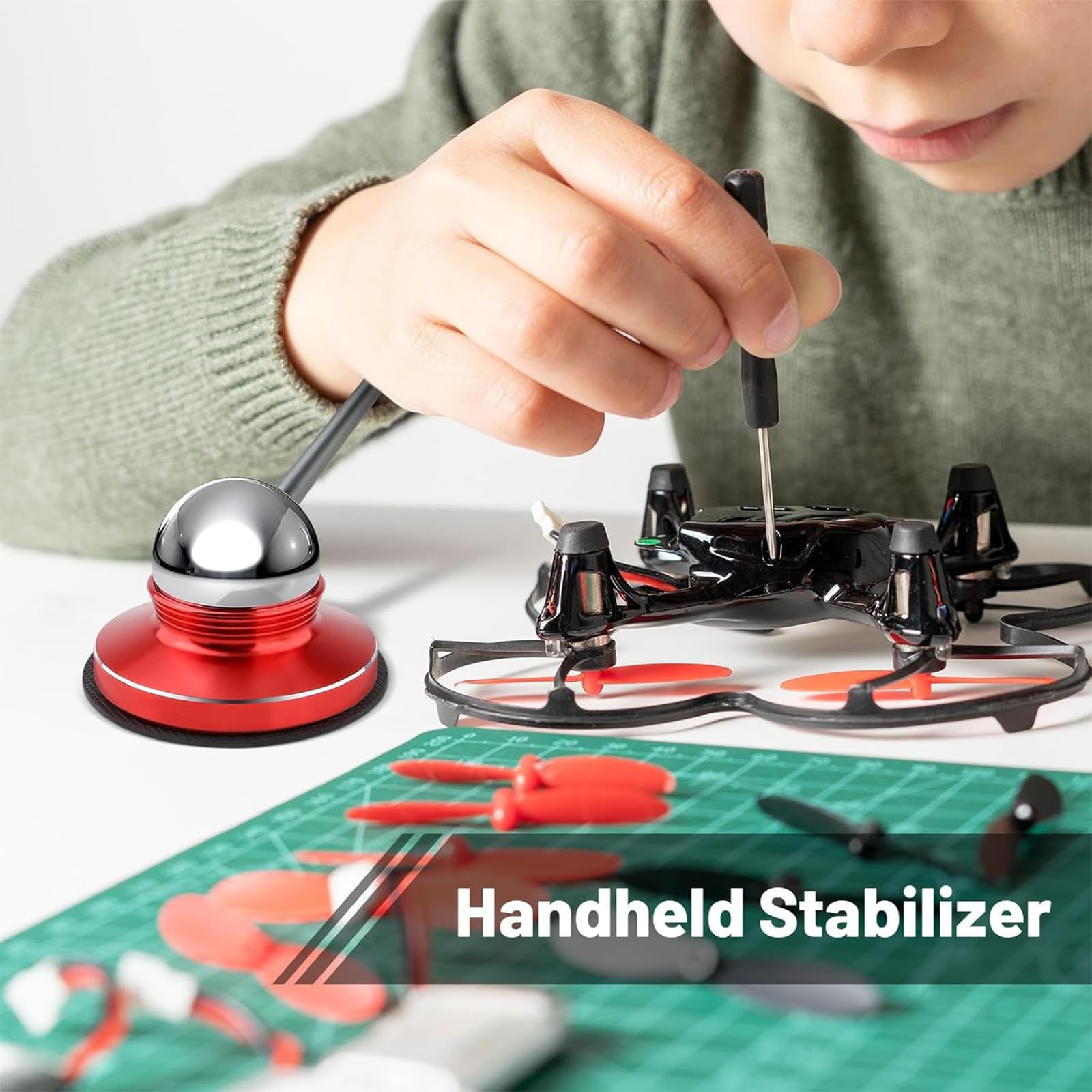 Precyzyjny stabilizator ręczny do modelarstwa, narzędzie obrotowe o 360° z antypoślizgową matą do malowania, rzeźbienia i hobbystów