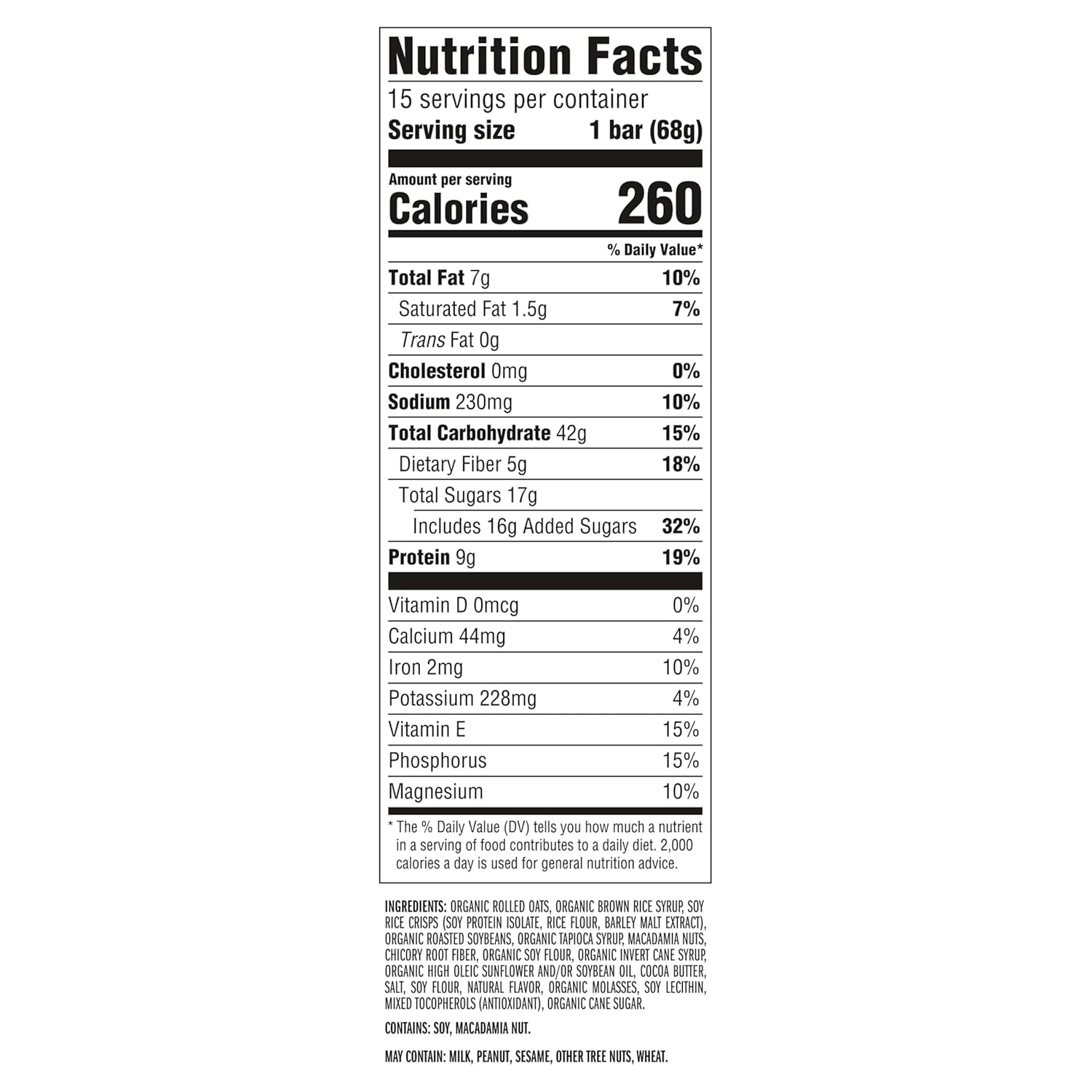 CLIF BAR - Energy Protein Bars - White Chocolate Macadamia Nut - Made with Organic Oats - Energy Bars - Non-GMO - (15 Count) (Pack of 4)