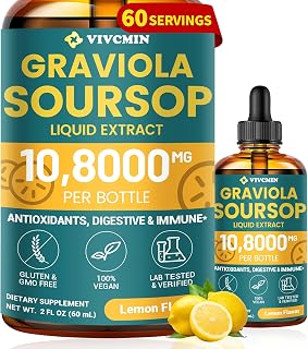 Graviola Soursop Leaf Extract Liquid - Soursop Bitters Liquid, Support Immune, Relax, Liver and Sleep, Sugar & Alcohol-Free, Highly Absorbable Formula, Lemon Flavor, 2 Fl Oz