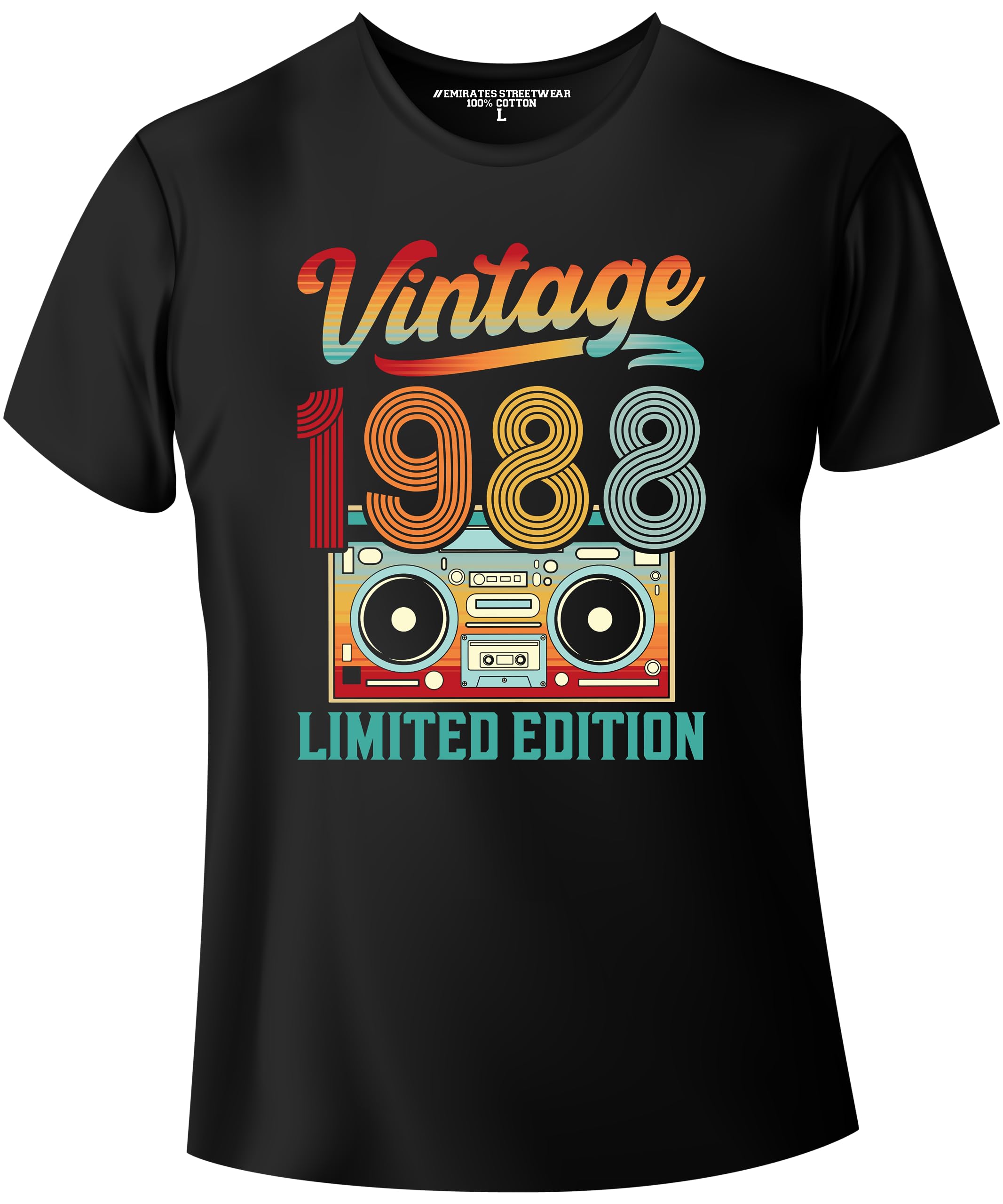 Emirates StreetwearVintage Limited Edition 1988, Birthday T-Shirt for Men or Women, Unisex Tee, D-039