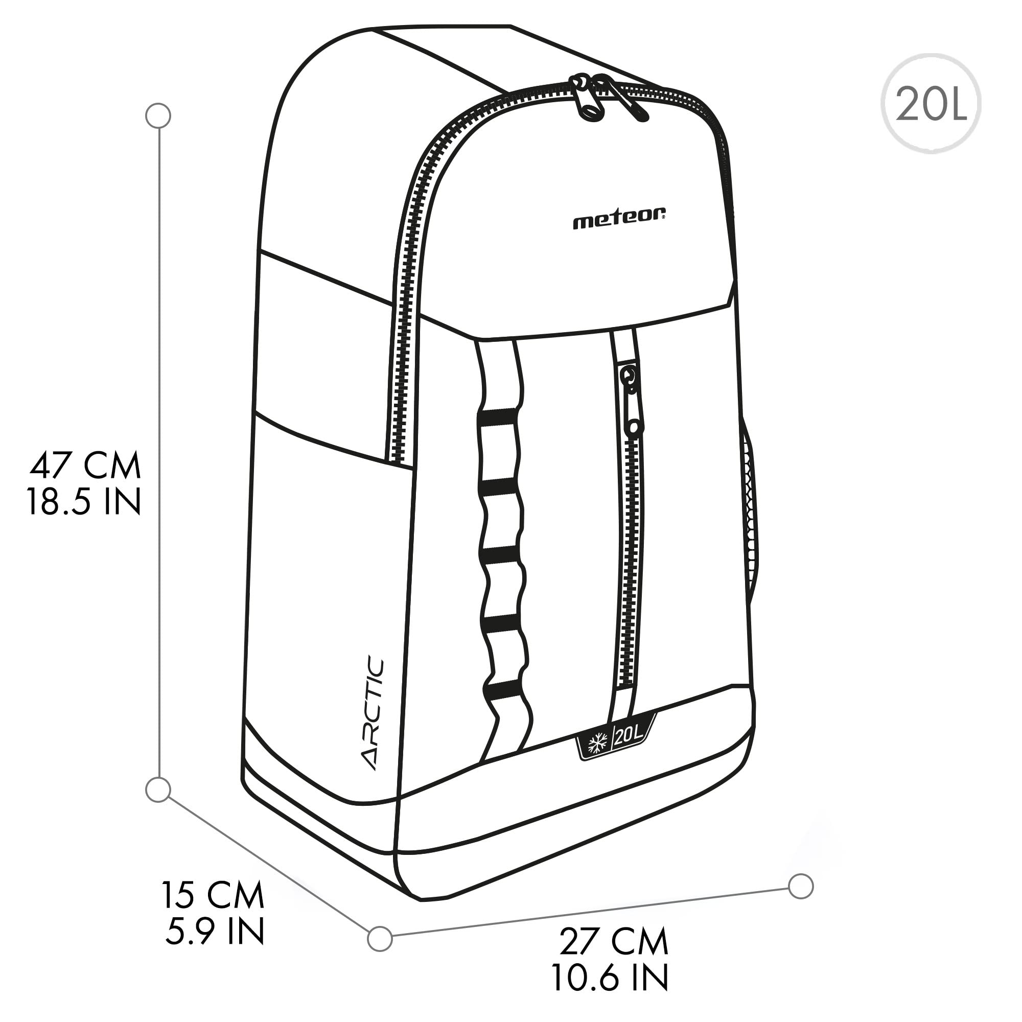 Meteor Zaino Isoterma Termico 20 L per Picnic Campeggio Barbecue Alimenti