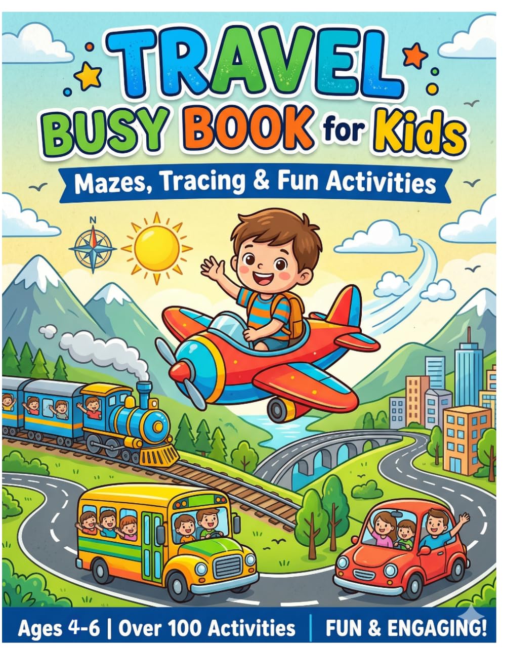Travel Busy Book for Kids: Mazes, Tracing & Fun Activities
