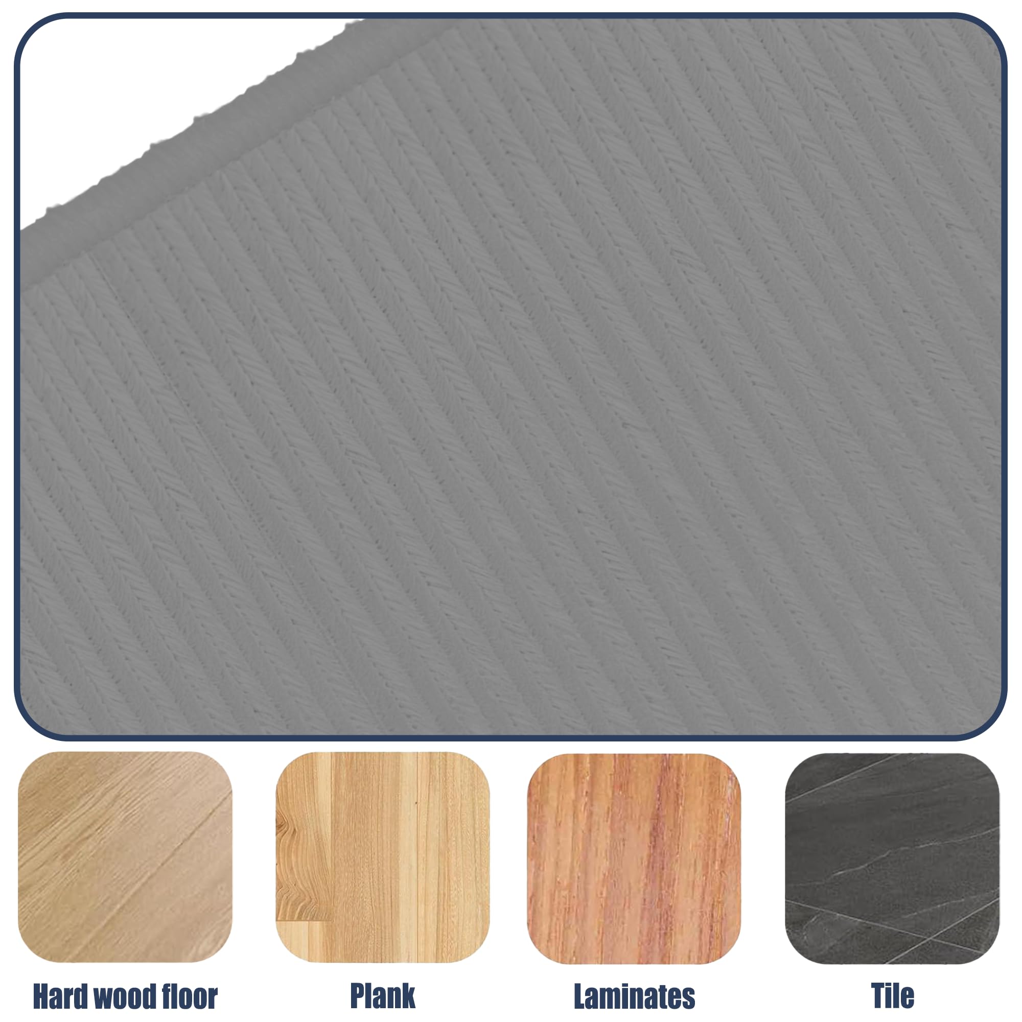 Tappeto Salvapavimento 100 x 175 cm Resistente Ai Graffi Tappetino di Protezione Del Pavimento Multiuso per Sedia per Giochi, Ufficio, Home Office, Grigio Chiaro