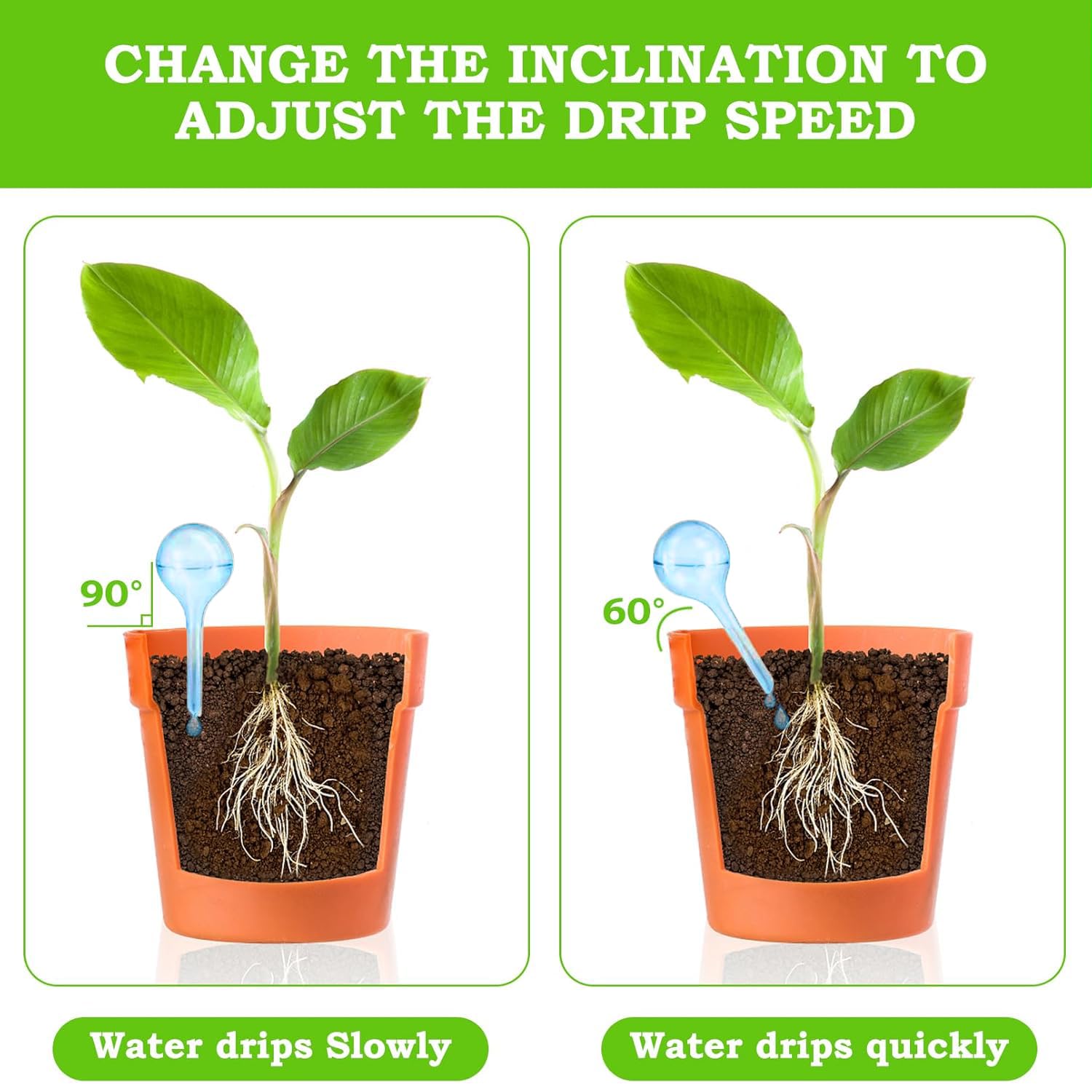 14 Pièce Boules d'Irrigation pour Plantes, Arrosage Goutte à Goutte Auto pour Plantes, Bulbes d’Arrosage Automatique pour Plante Fleur D'intérieur et D'extérieur