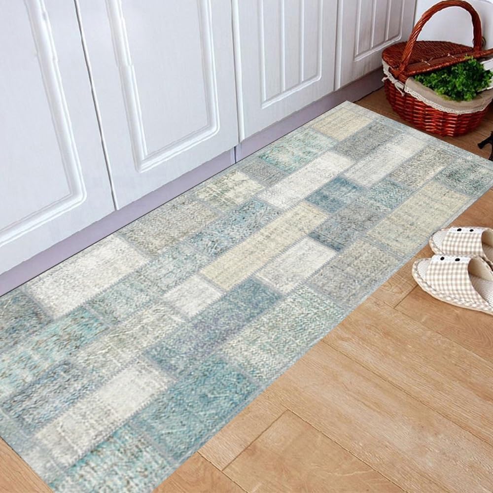 Runner Rug for Hallway 1'4"x3'3" Non Slip Area Rug Runner for Living Room Washable Vintage Doormat Runner Rugs Floor Carpet for Entryway Bedroom Doorway Indoor Office