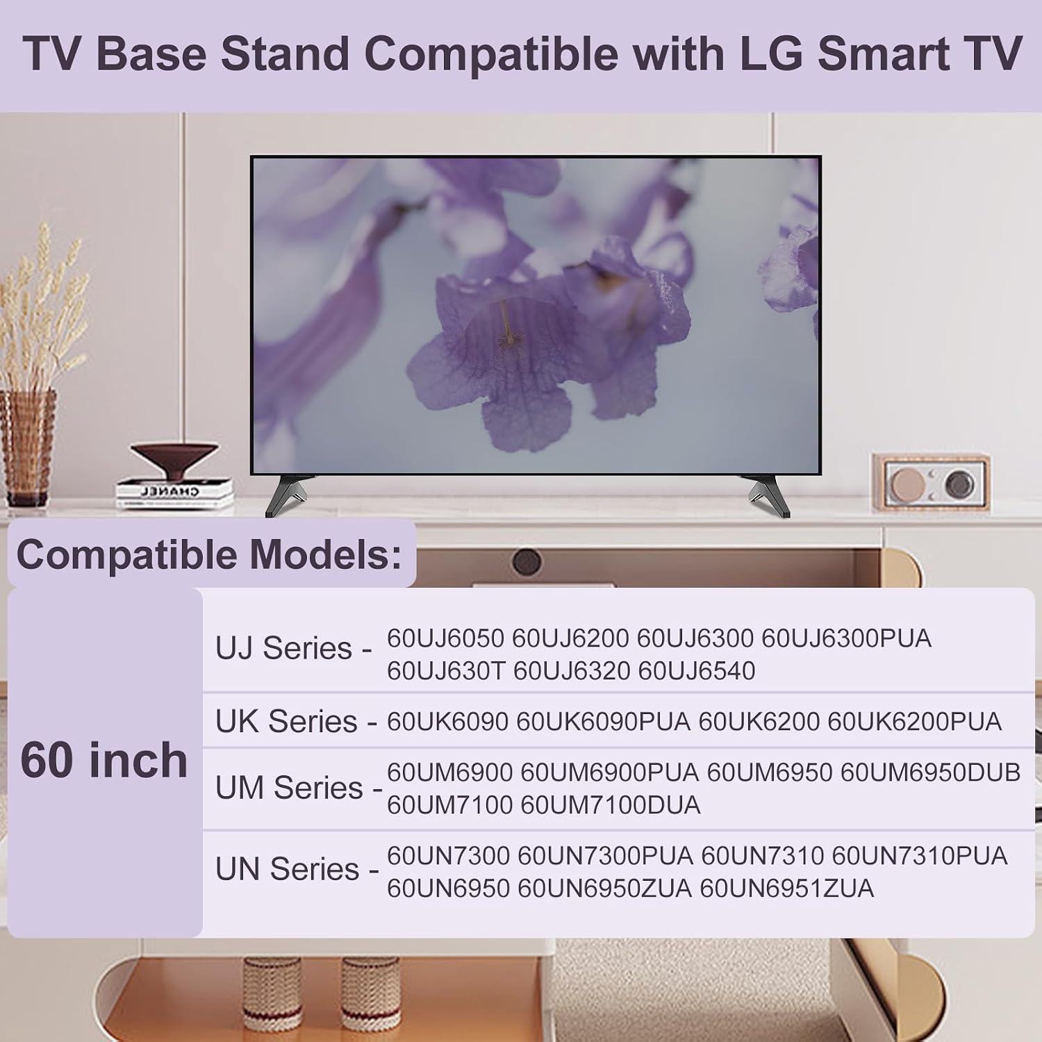 TV Legs for LG TV Stand Legs, for 60 Inch LG TV Legs 60UJ6200 60UJ6300 60UJ6540 60UJ630T 60UJ6320 60UK6090PUA 60UK6200PUA 60UM6900 60UM7100 60UN7300 60UN7310 Replacement Legs with Screws