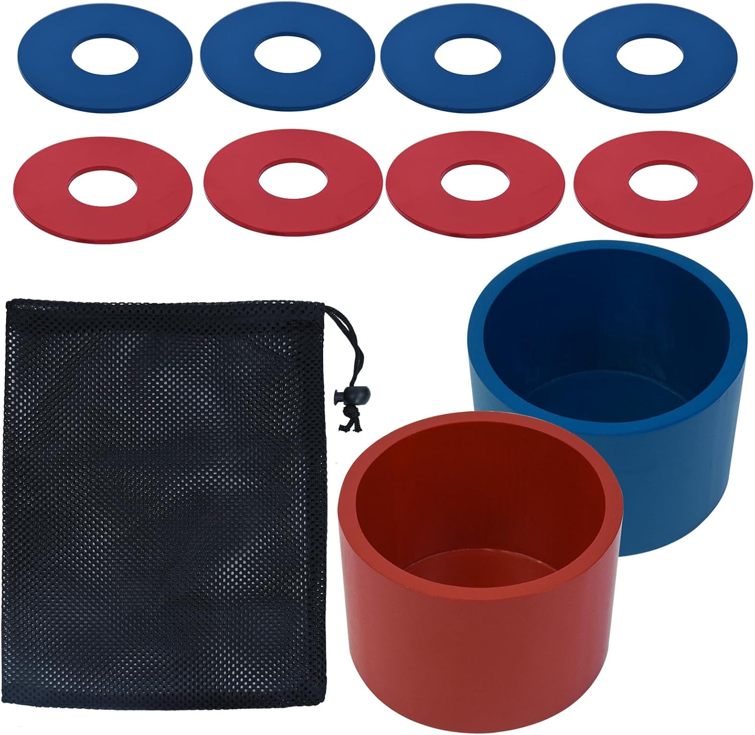 Washer Toss Game Sets Includes 2 Solid Wood Targets and 8 Metal Washers, Portable Beach Cornhole Game Ring Toss Games Outdoor Beach Yard Games for Adults and Family