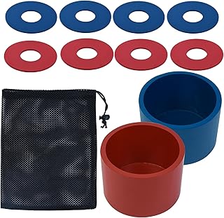 Ugyan Washer Toss Game Sets Includes 2 Solid Wood Targets and 8 Metal Washers, Portable Beach Cornhole Game Ring Toss Games Outdoor Beach Yard Games for Adults and Family