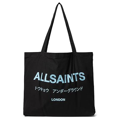 AllSaints Underground Tote Handbags Jet Black/Blue, Cotton