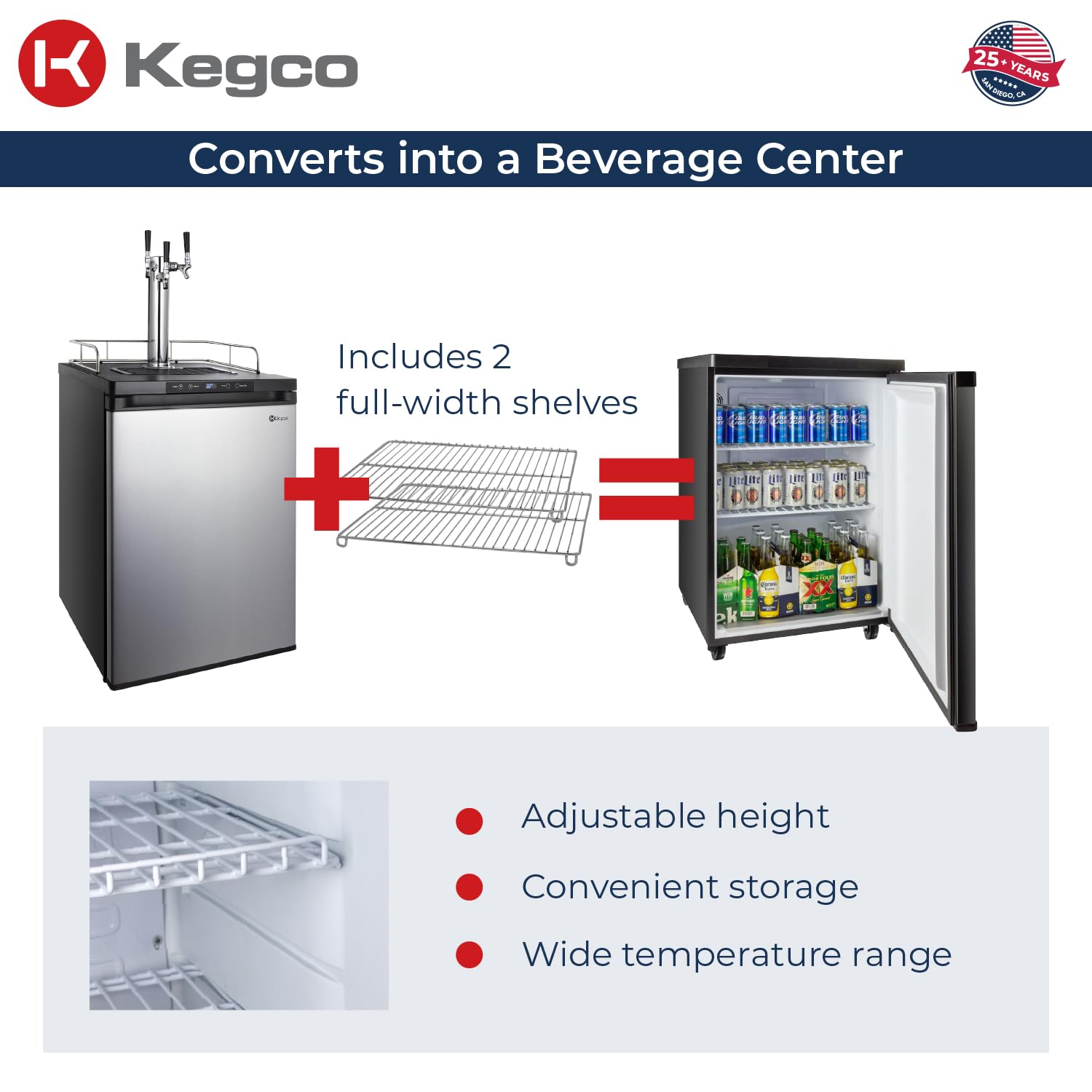 Kegco K309ss-3 3 Faucet Digital Kegerators - Stainless Steel Door on Fridge.com - View 6