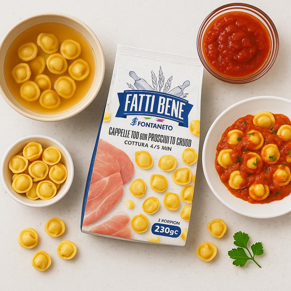 Fatti Bene Cappelletti Freschi 250g Ripieni Al Prosciutto Crudo – Pasta Ripiena Italiana Di Alta Qualità, Gusto Autentico E Artigianale – Confezione Multipla Da 6 O 12 Pezzi (6)