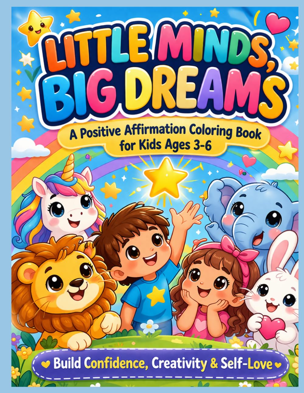 Little Minds, Big Dreams: Kids Affirmation Coloring Book Ages 3–6 | Build Confidence, Self-Esteem & Creativity with Easy Coloring Pages