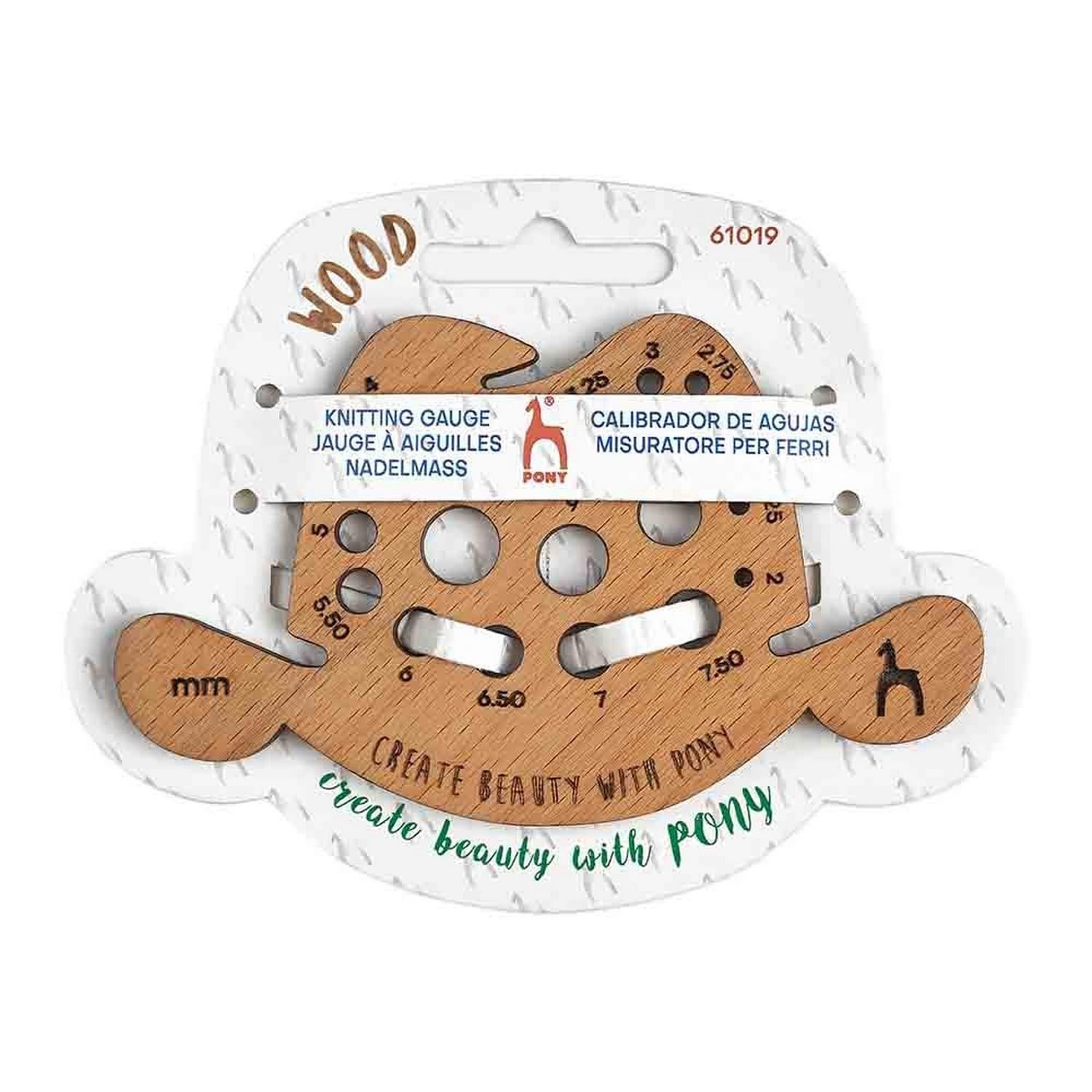 Pony Knitting Gauge Cowboy Hat Wood 1pc