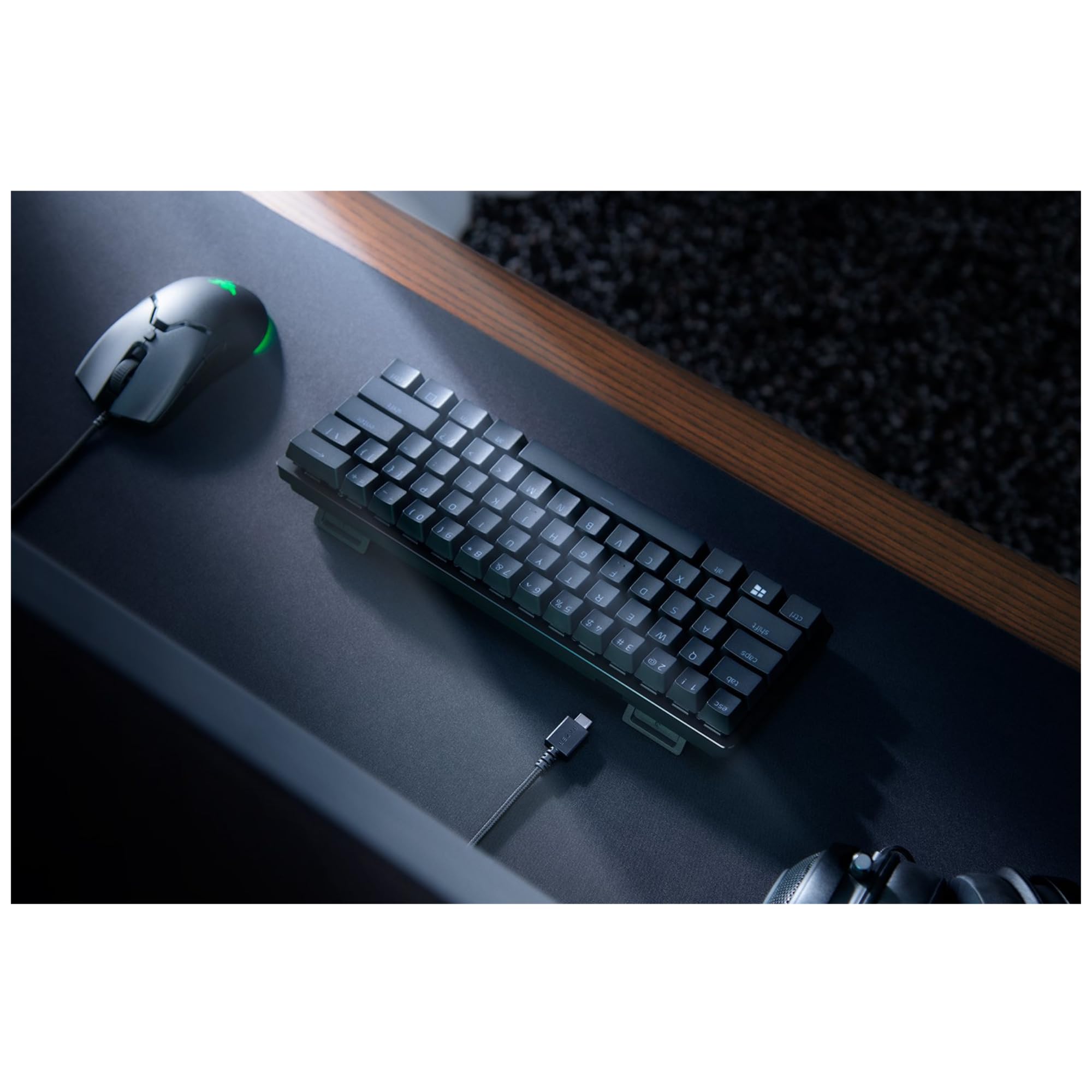Razer Huntsman Mini (Interruptor Rojo) - Teclado Compacto 60% para Videojuegos con interruptores lineales rápidos opto-mecánicos (PBT, Cable USB-C extraíble) QWERTZ, diseño alemán, Negro