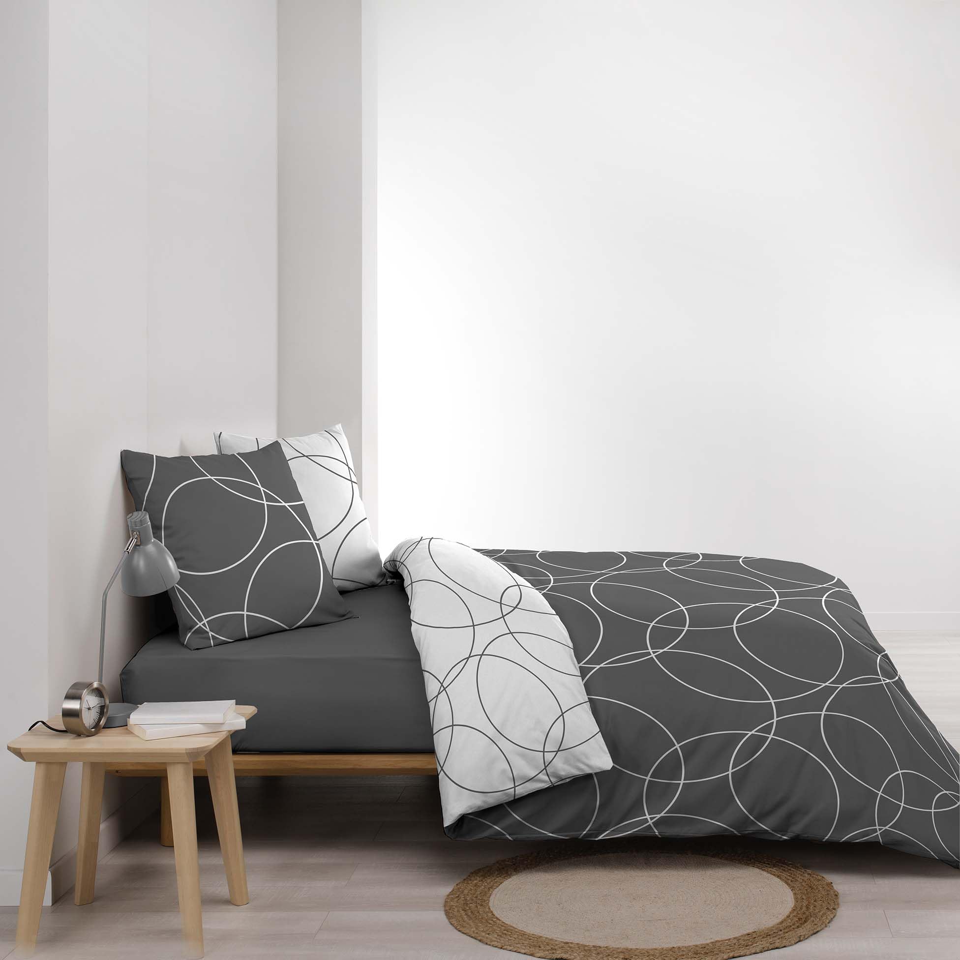 douceur d 'intérieur Parure con Copripiumino in Poliestere, Multicolore, Poliestere, Multicolore, 240 x 220 cm