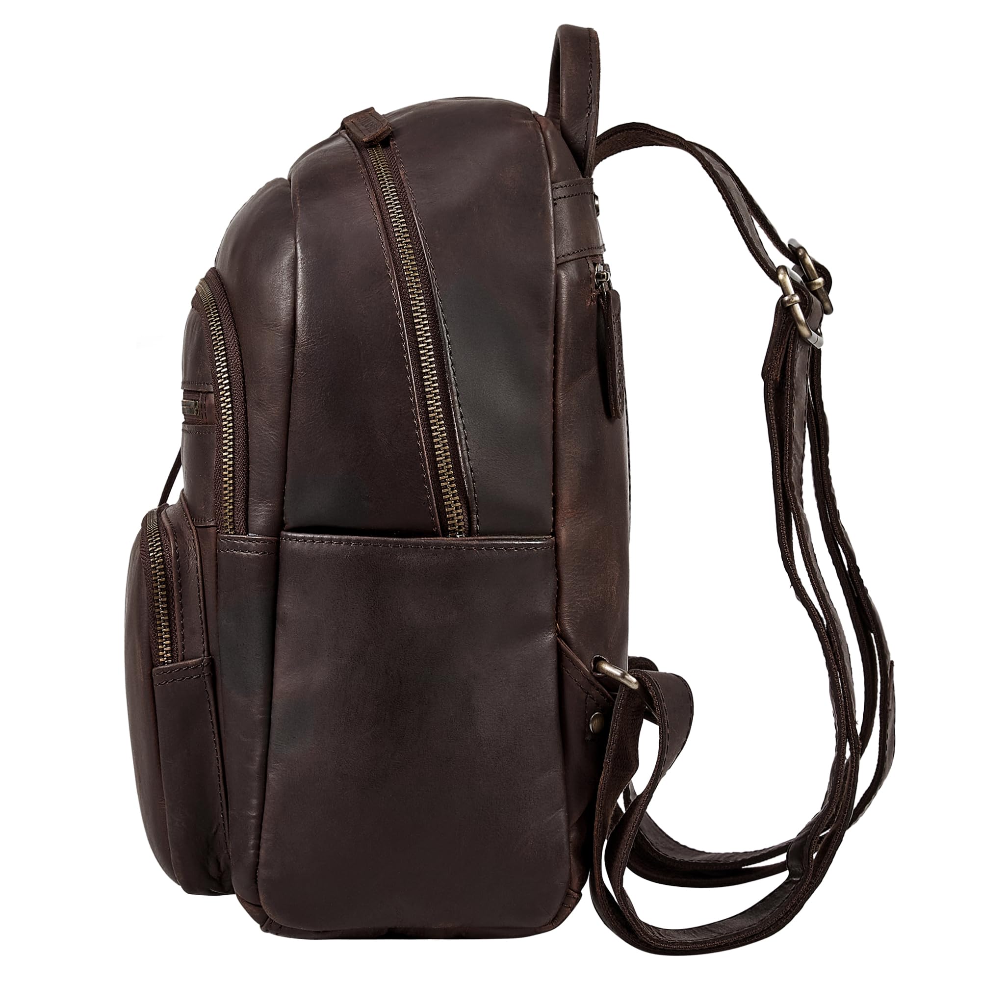 STILORD "Smilla Schicker City Rucksack Damen Leder Klein Damenrucksack Modern Kleiner Lederrucksack Brauner Echtleder Vintage Daypack Tagesrucksack Stadtrucksack 13 Zoll