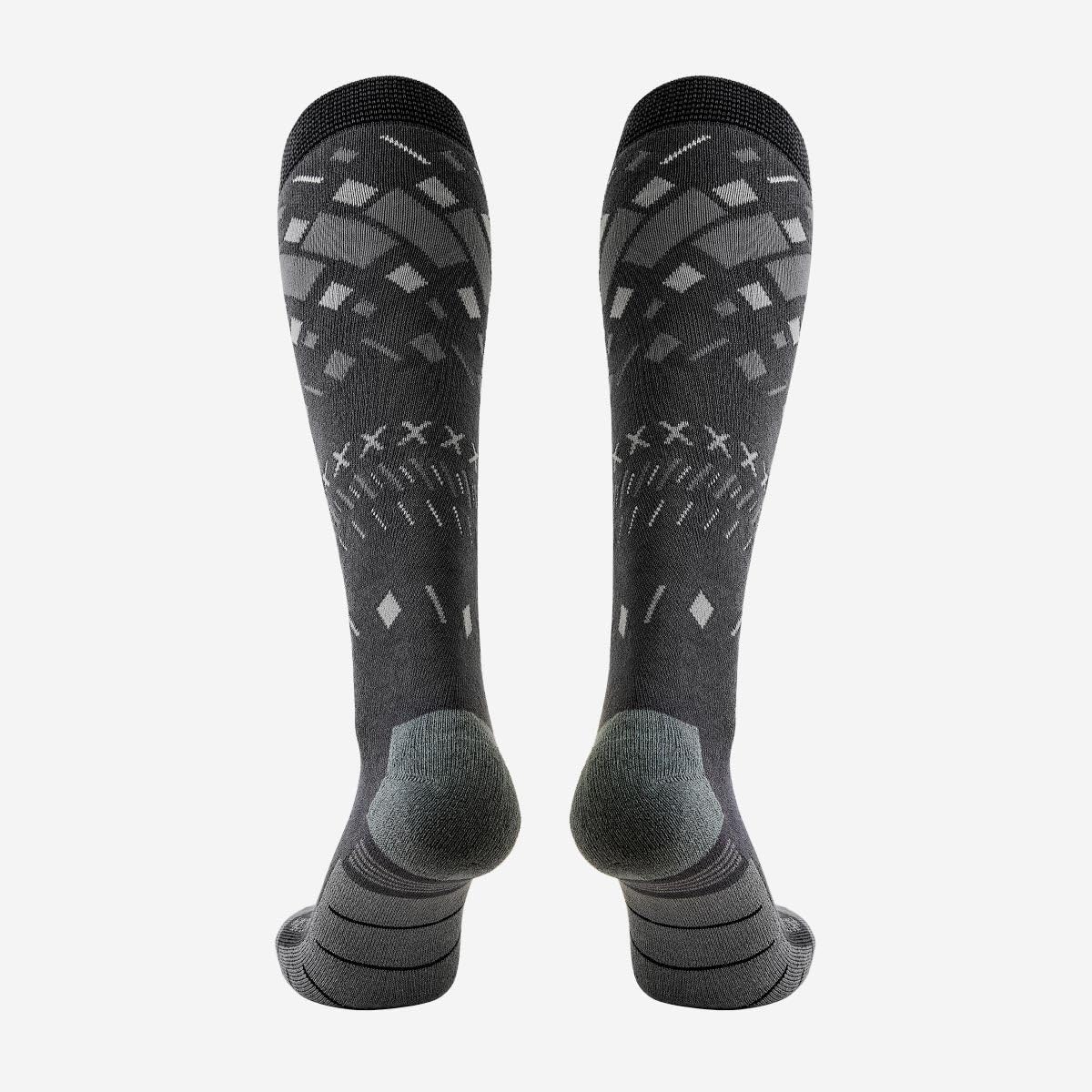 OutdoorMaster Chaussettes de ski thermiques en coton de qualité supérieure – Chaussettes de randonnée pour homme/femme – Lot de 2 paires – respirantes, antidérapantes et résistantes, pour ski