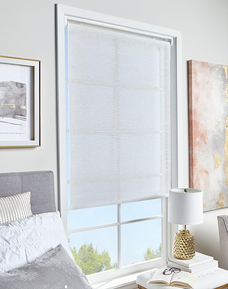 Curtainworks Glitter Window Shade, 39" W x 64" L, White