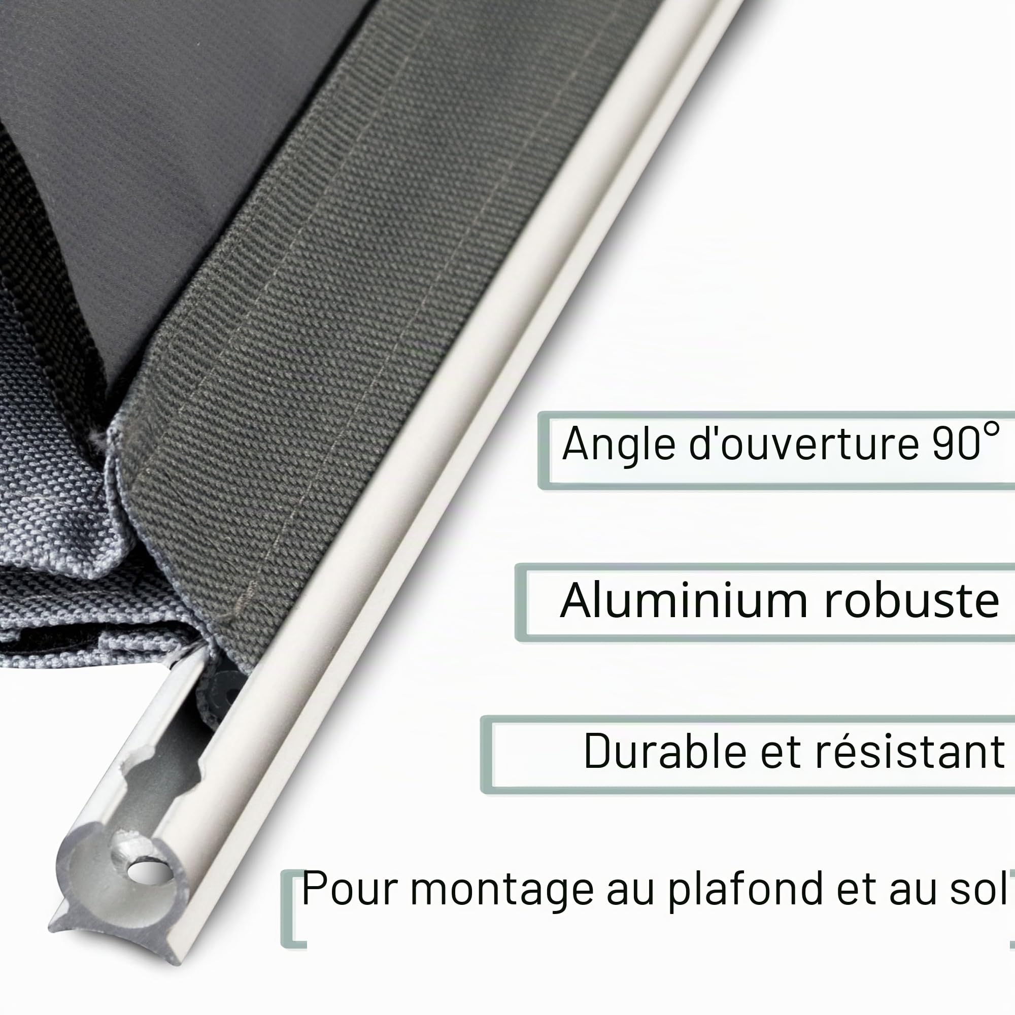Rail passepoilé – Barre de fixation pour caravane, camping-car, tente, auvent, voile d'ombrage – Rail d'auvent