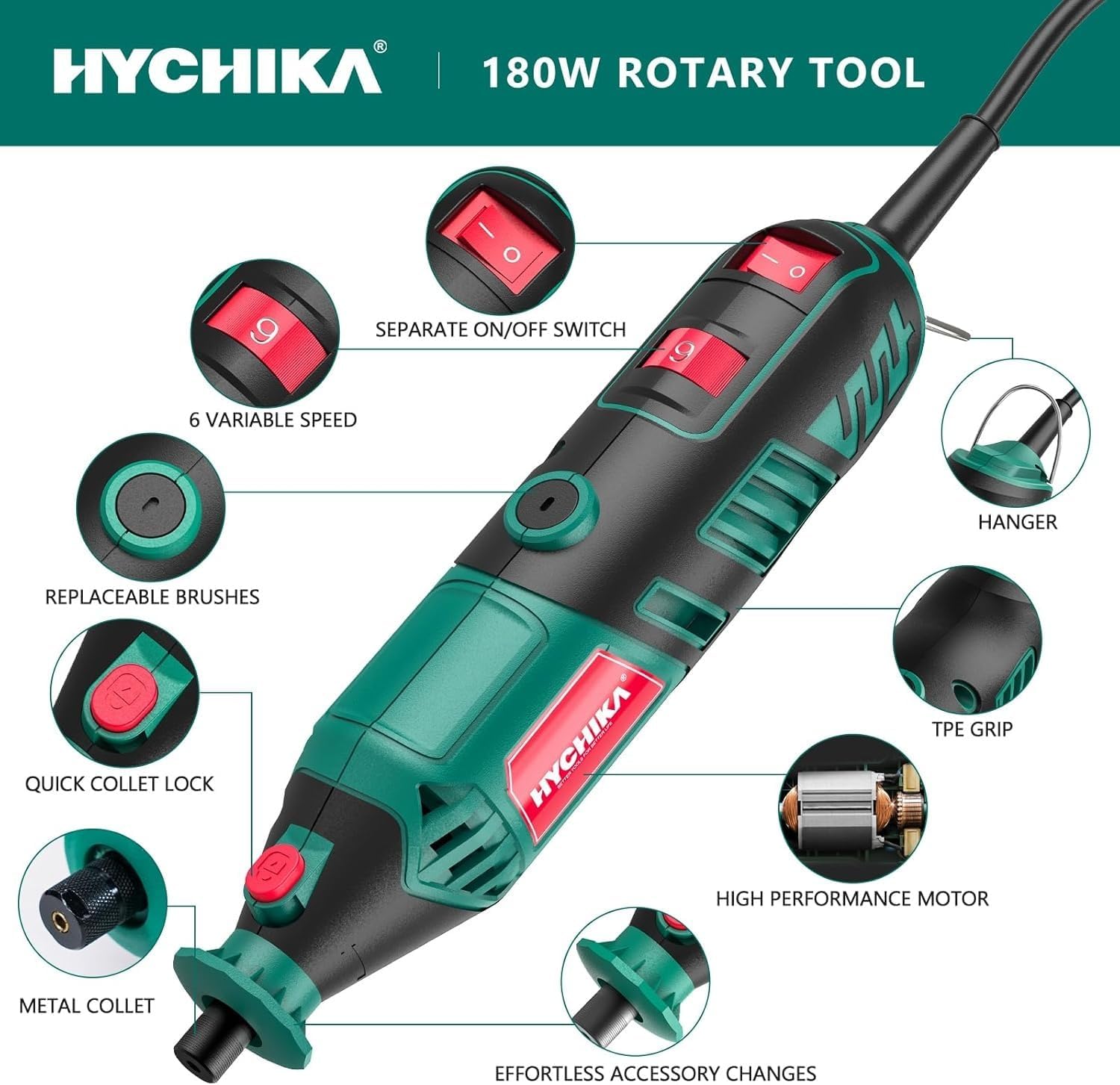 2 Sets of Rotary Tool, Variable Speed 180W Rotary Tool with Flex Shaft, 173pcs Accessory, 8000-35000RPM Multi-Tool for Cutting, Detail Sanding, Engraving, Wood Carving, Polishing, 2-Power Tool Set