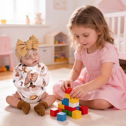 Vista 3 de Aori Muñecas de Bebé Reborn Realistas de la Vida Real Muñecas de Bebé de 20'' Bebé Recién Nacido Durmiendo Niña con Ropa de Muñeca Arcoíris