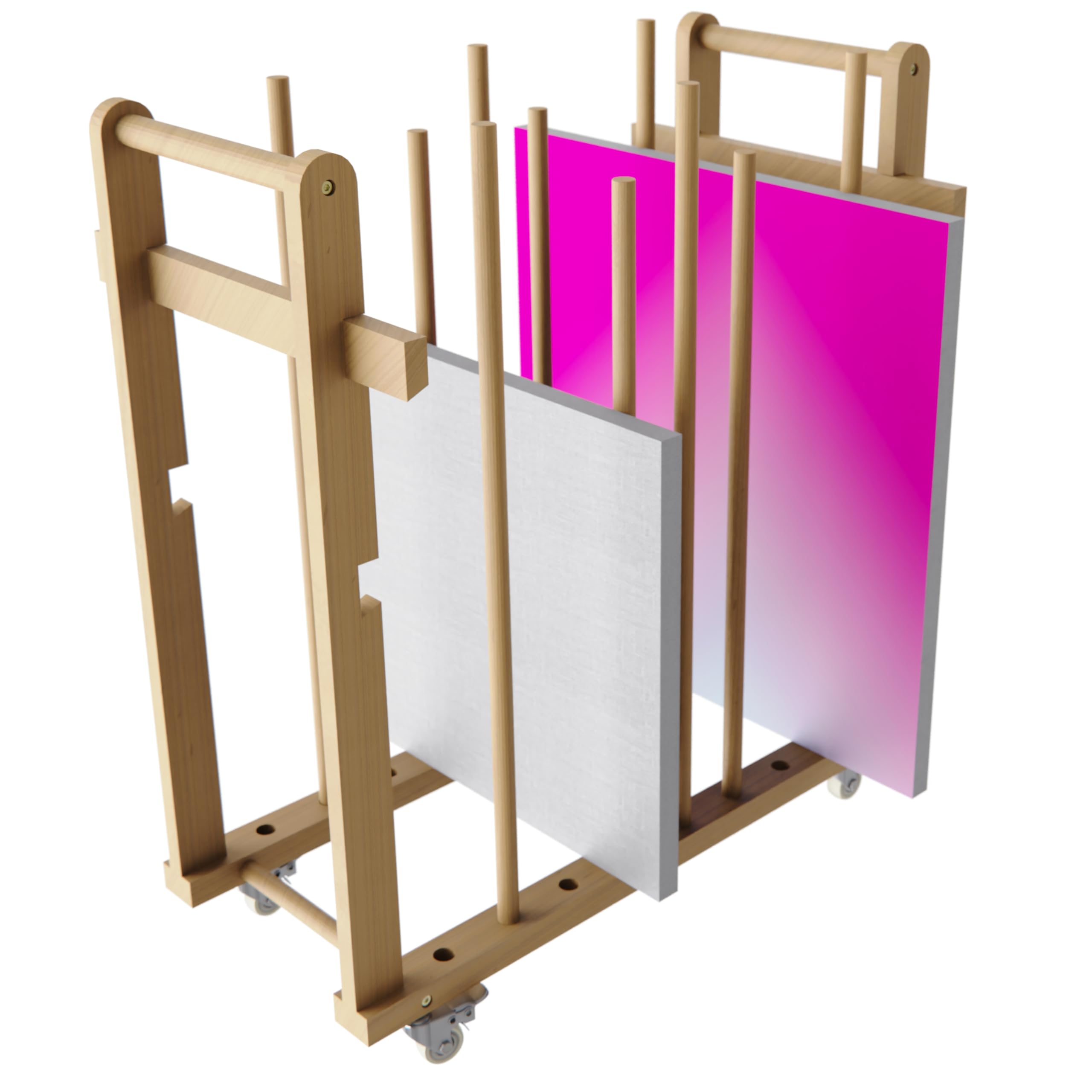 Picture Frame Storage UNZERO Rack With Wheels - Canvas & Artwork Drying ...