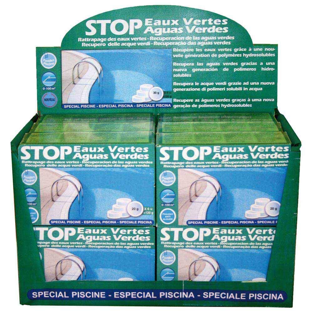 Gre 90147 - Stop Aguas Verdes, Solution pour Traiter Les eaux Vertes. Convient aux piscines Hors-Sol ou enterrées. Contient 6 pastilles de 20 grammes chacune.